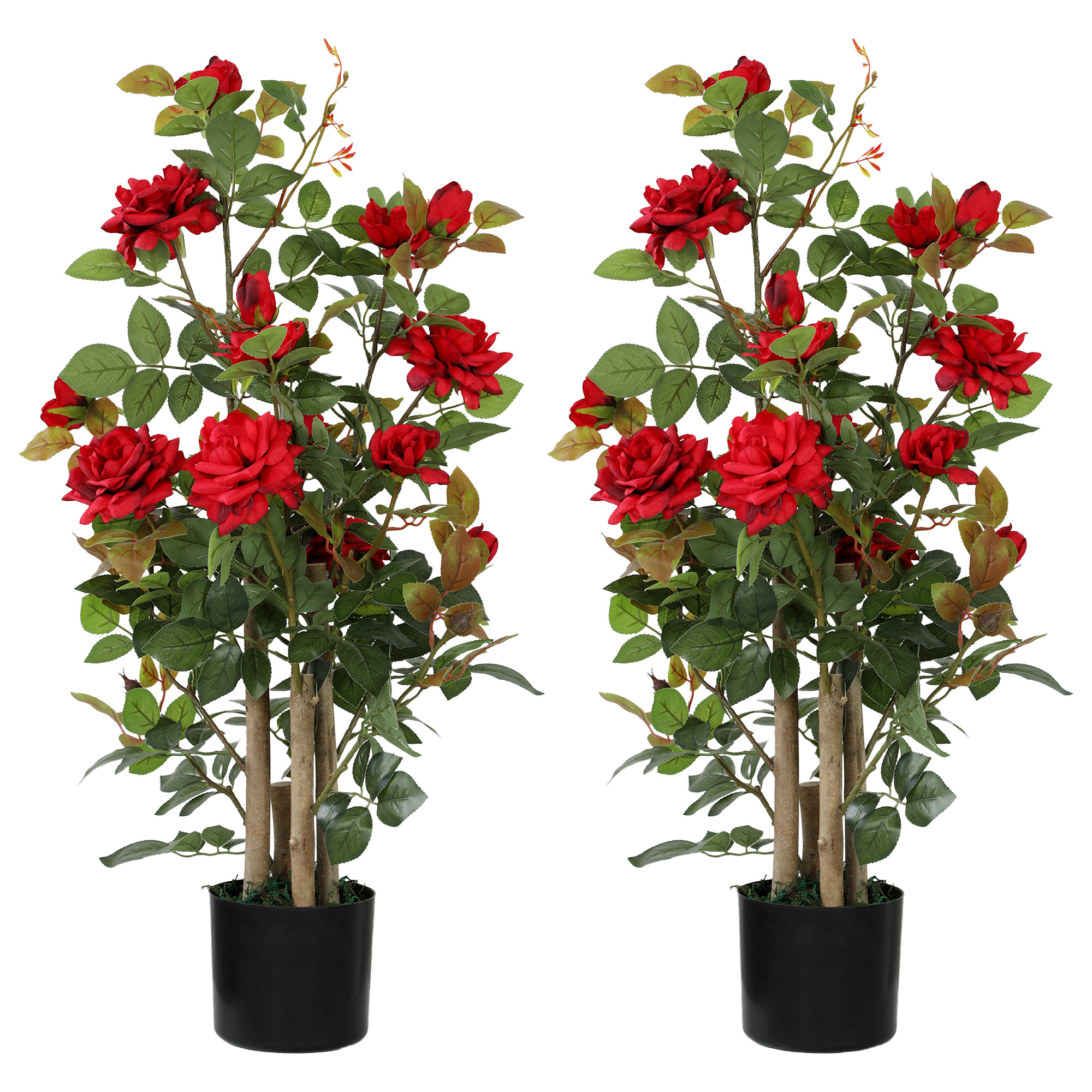 MONT Red Fabric Artificial Plant Set of 2 - 90cm