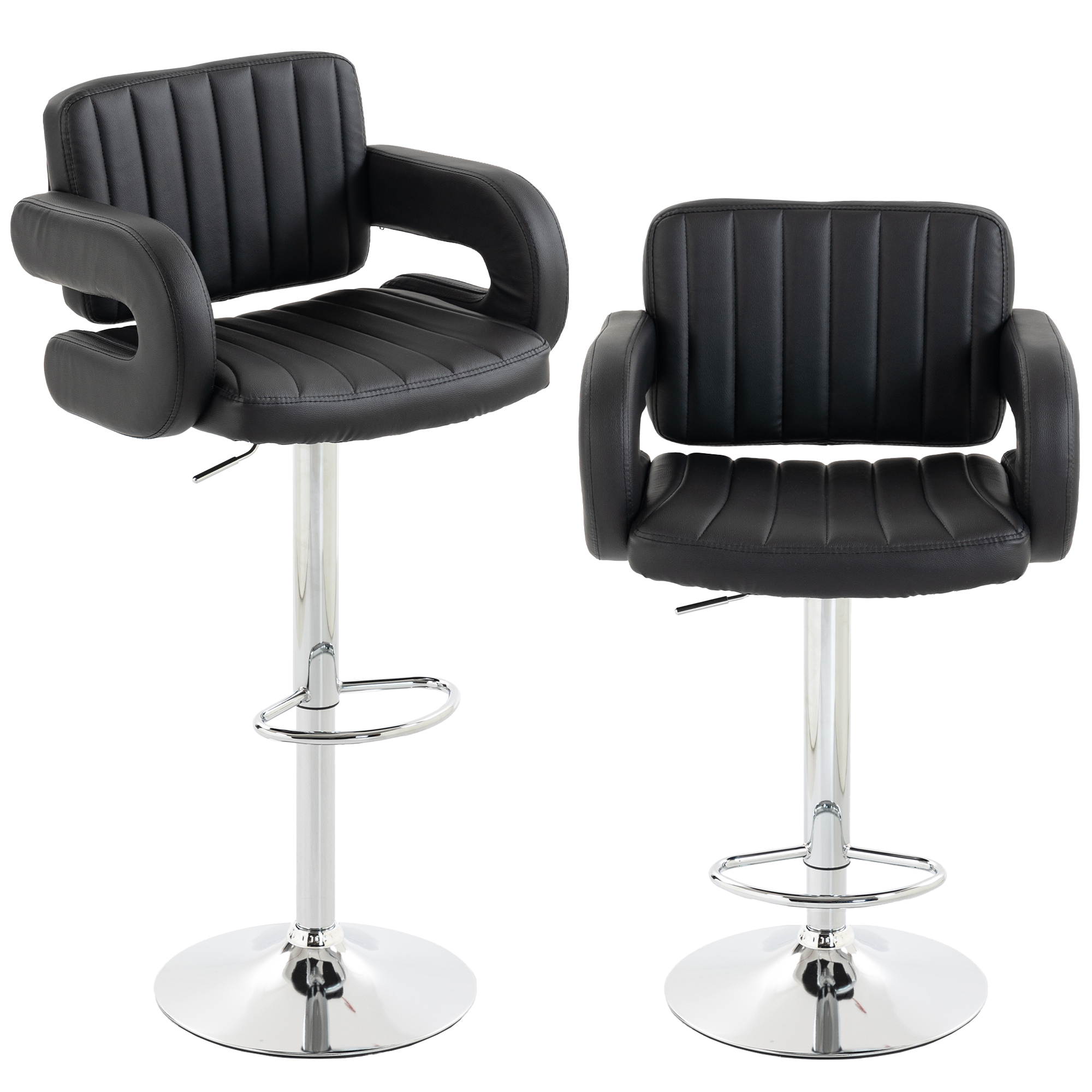 Broton Black Plywood Bar Stool Set of 2 - 57.5cm