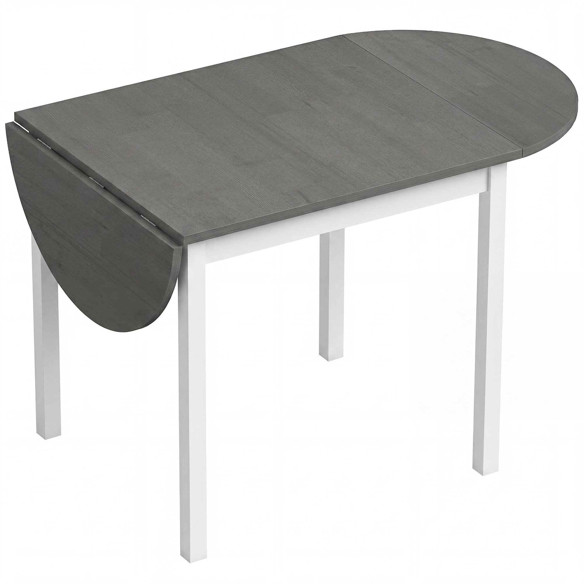 Cheton Grey Pine Wood Dining Table Drop Leaf - 70cm