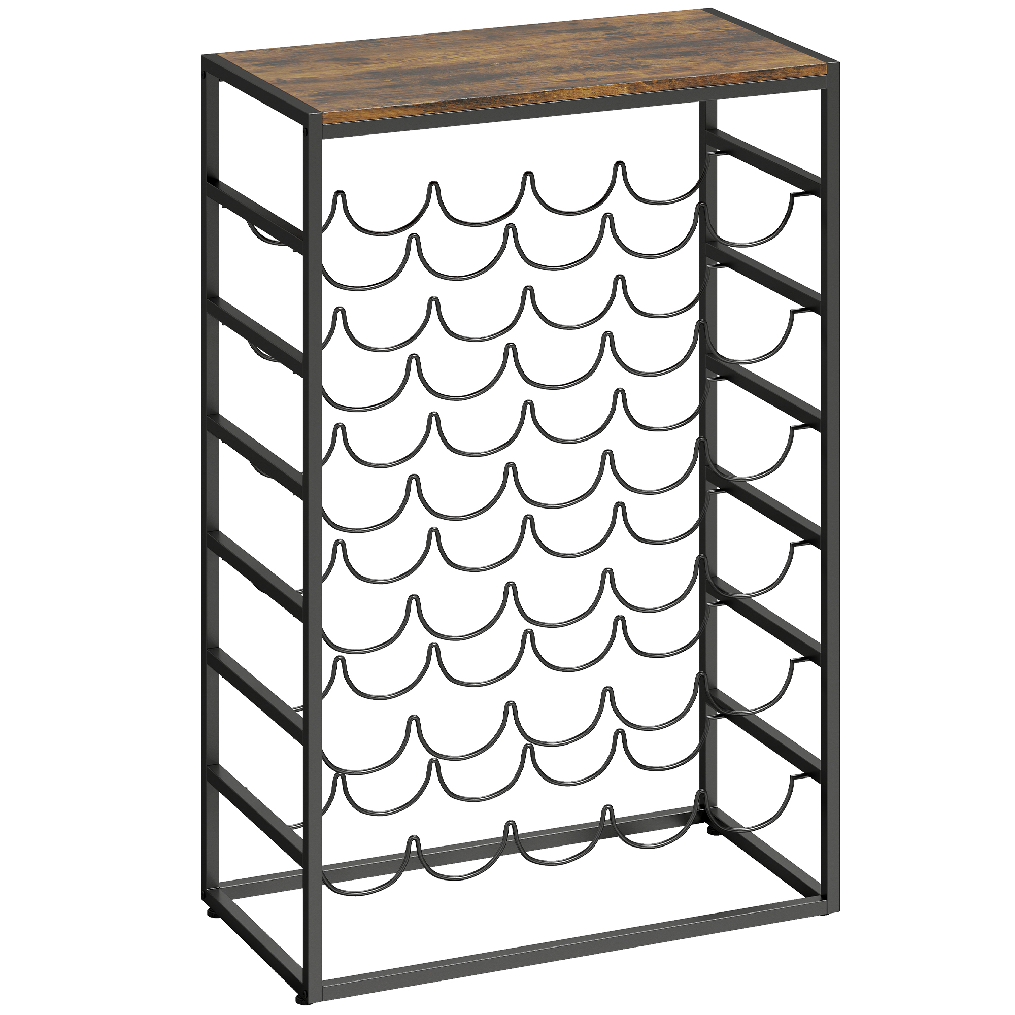 Broglen Rustic Brown Metal Wine Cabinet - 59cm