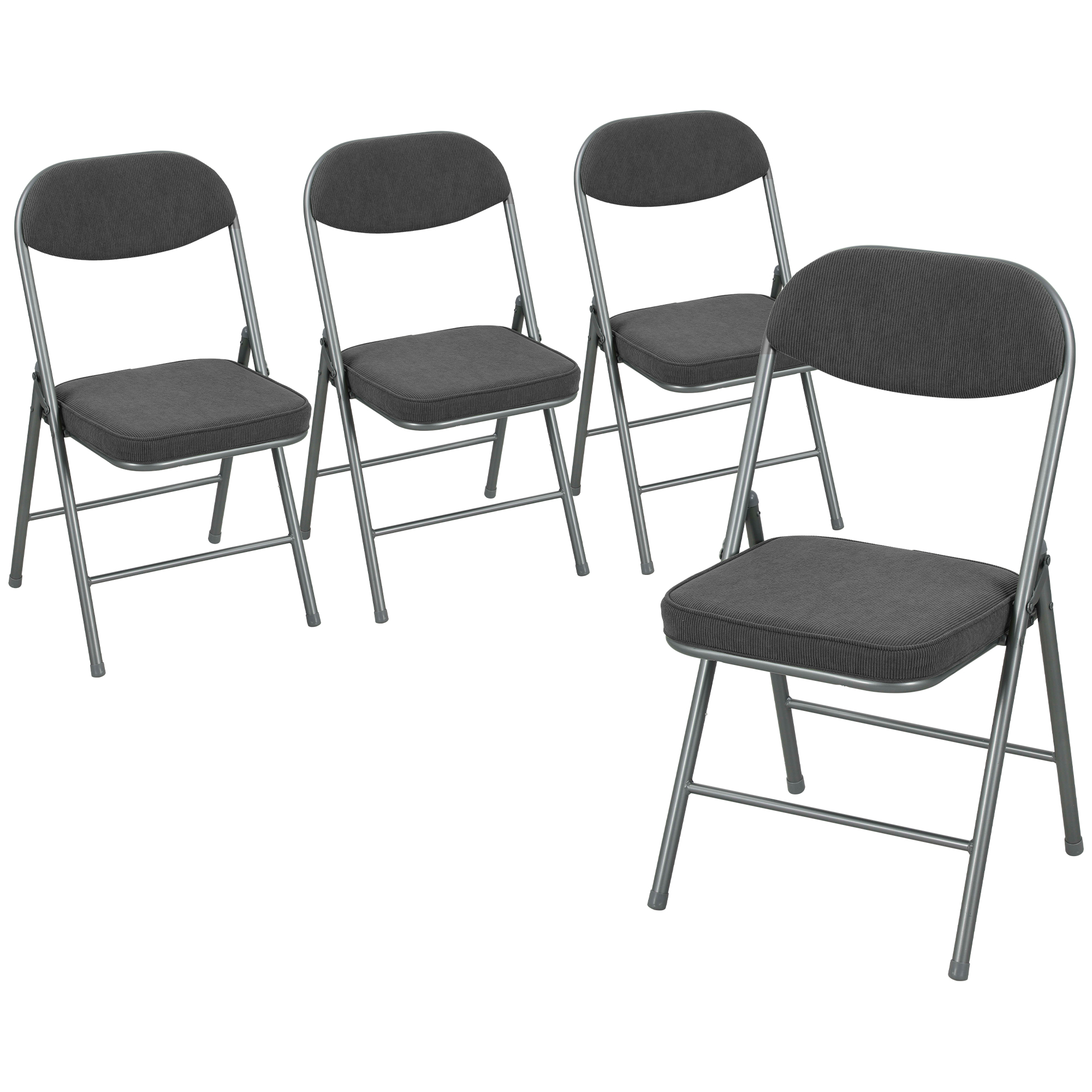 Brocarr Dark Grey Steel Camping Chair Set of 4 - 45cm