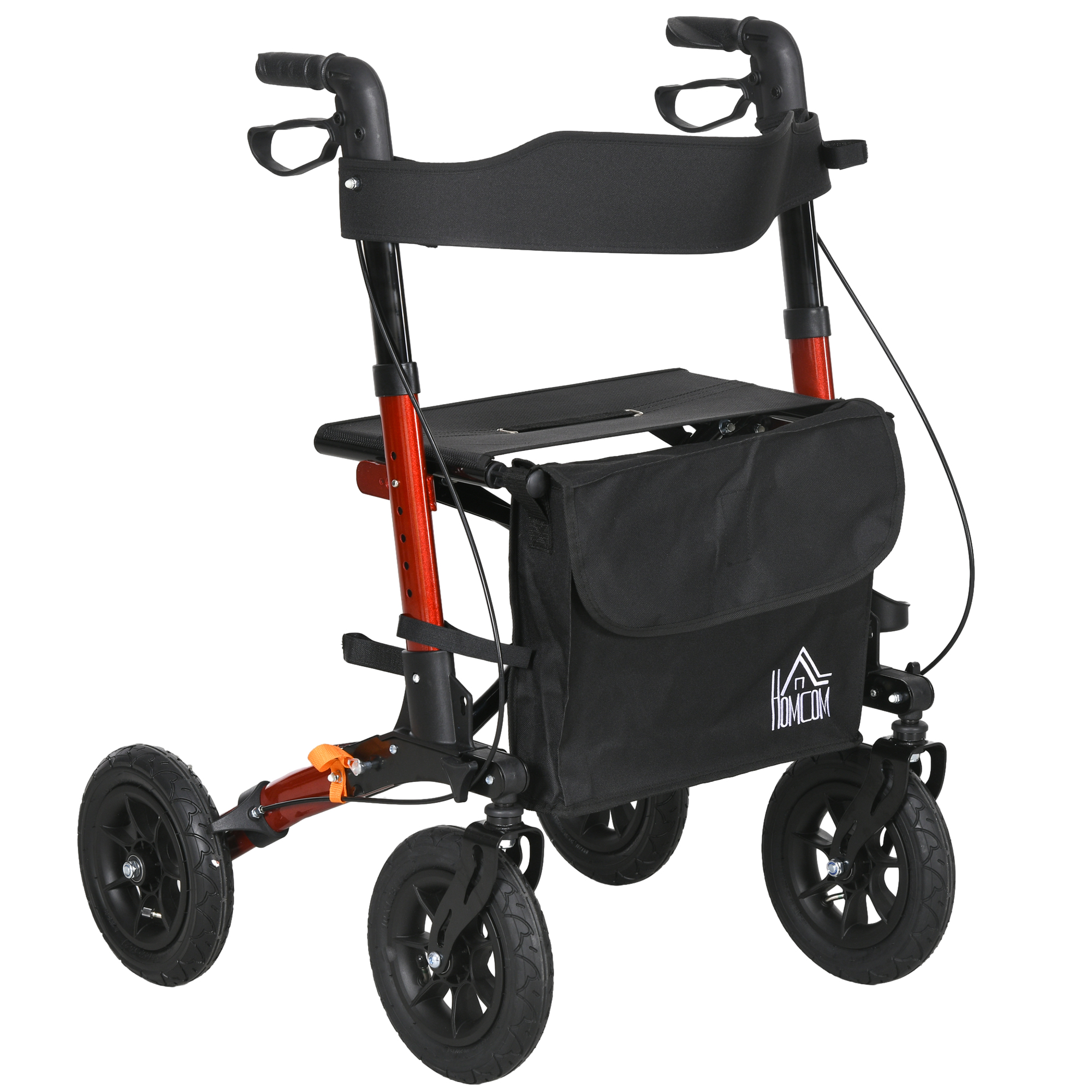 Valona Red Aluminium Rollator Walker - 67cm