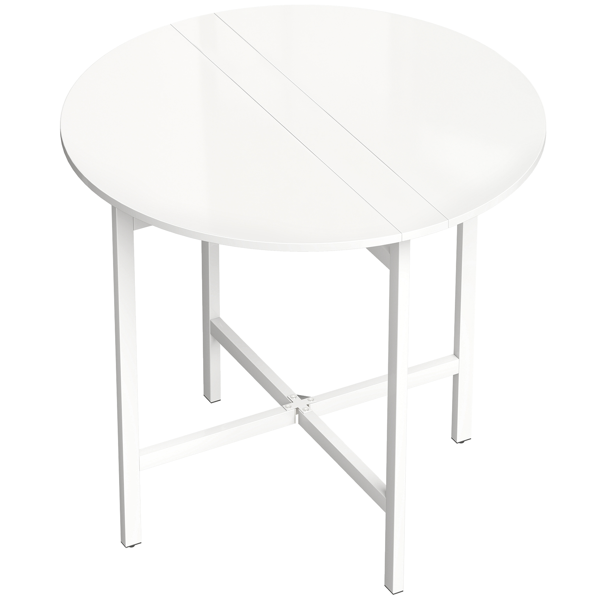 Velier White Dining Table Drop Leaf - 80cm