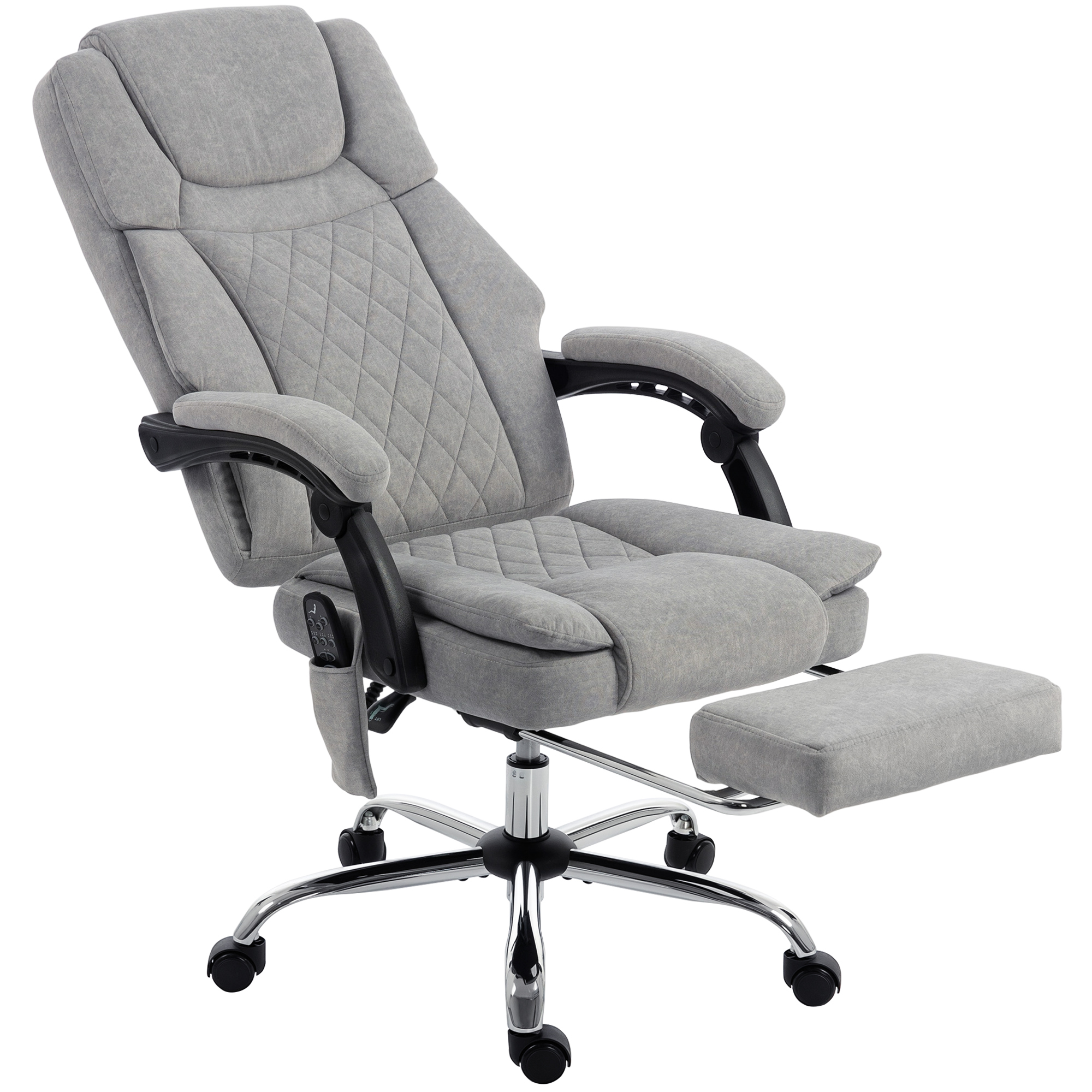 Camridg Grey Steel Vibration Massage Office Chair - 65.5cm