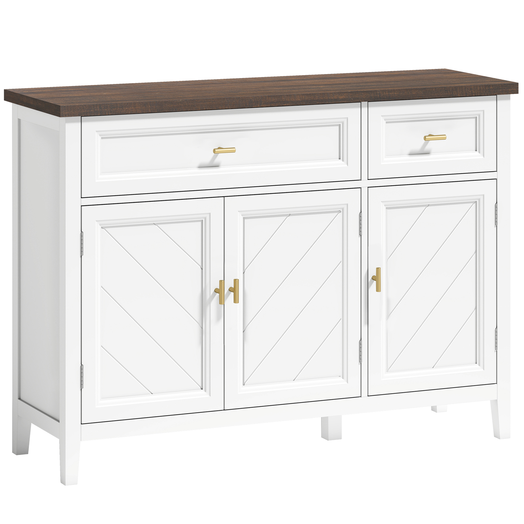 Jarion White Sideboard with 3 Doors, 2 Drawers - 110cm