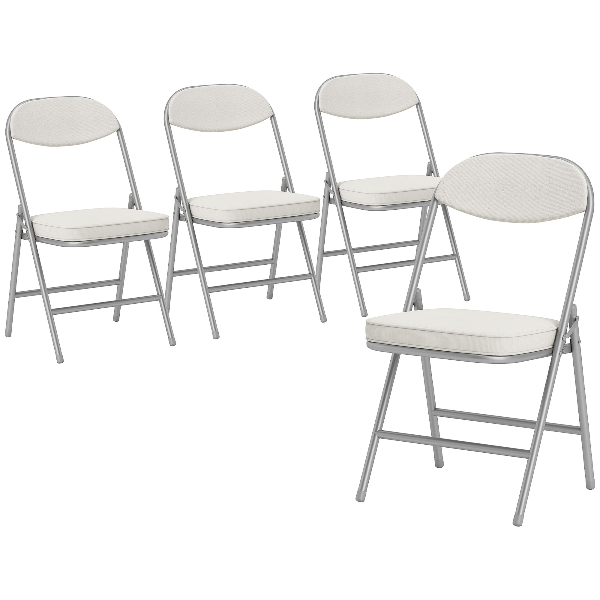 Brocarr Cream Steel Camping Chair Set of 4 - 45cm
