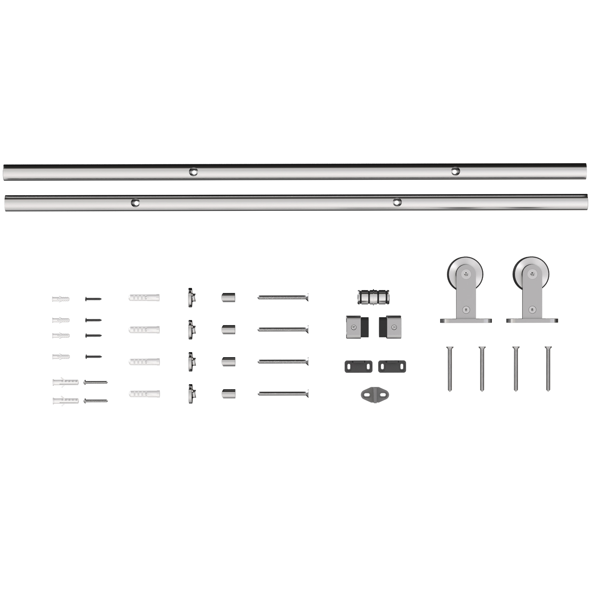 Glydene Silver Stainless Steel Sliding Door Kit 200cm