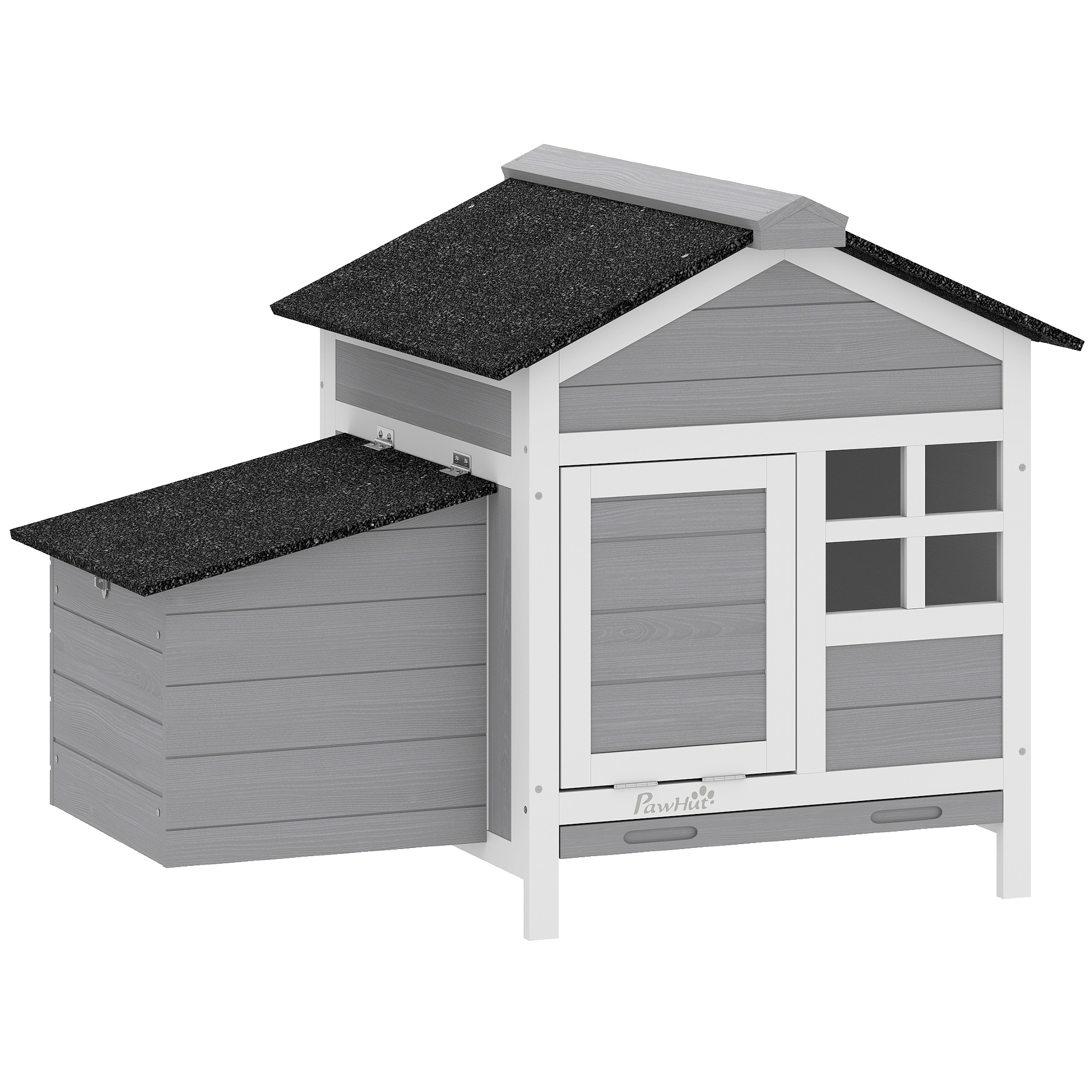 Ashero Grey Metal Chicken Coop - 64cm