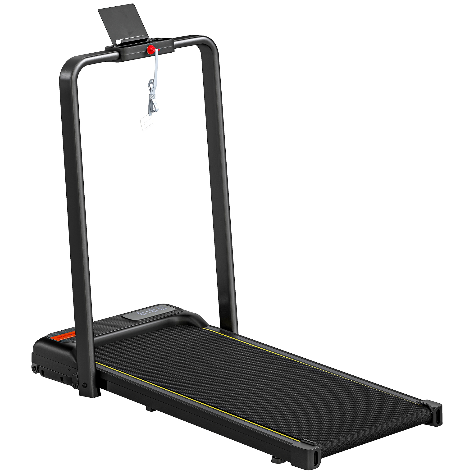 Lyrar Black Steel 2HP Portable Treadmill with Handle - 48cm