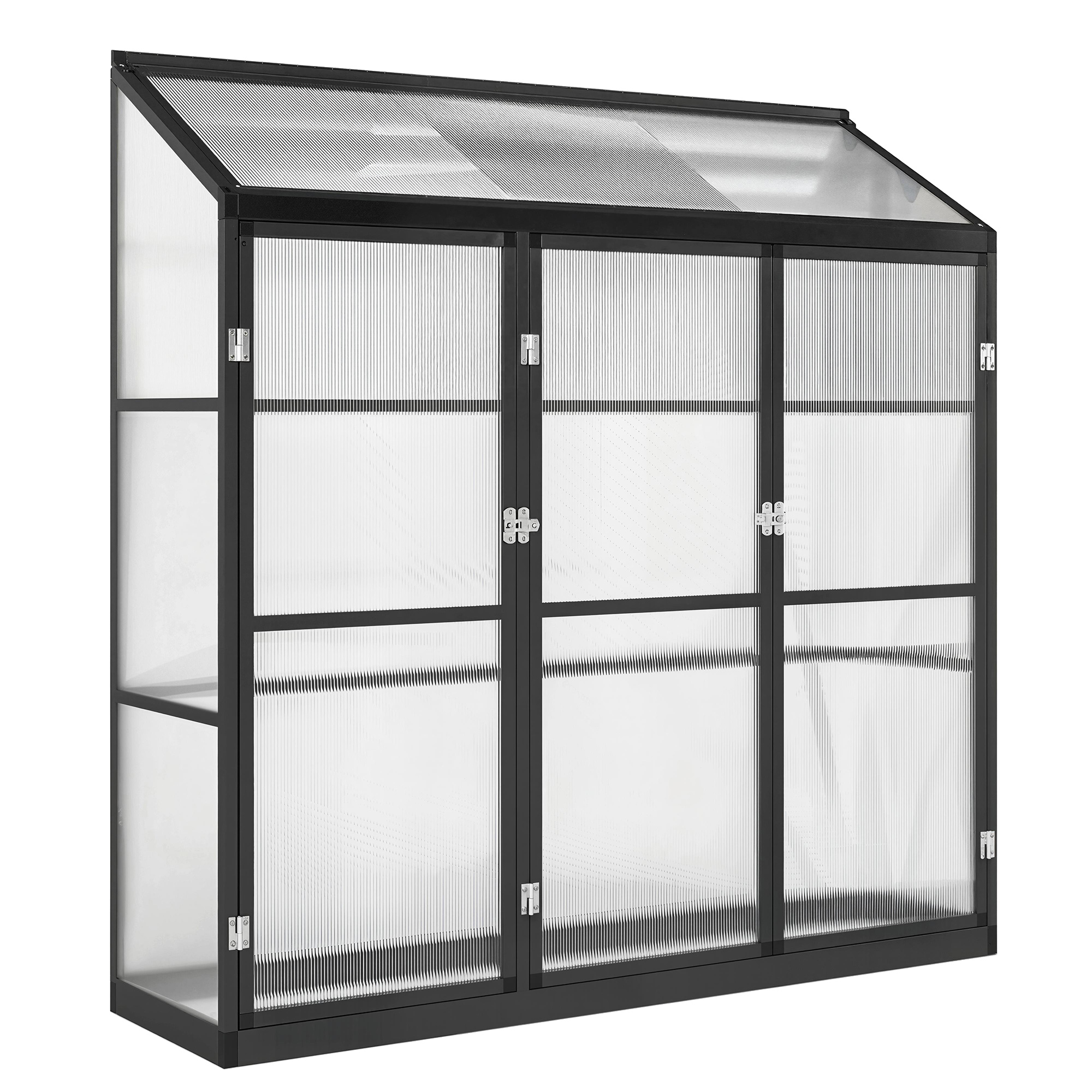 Norar Black Aluminium Greenhouse with Hinged Door - 50cm
