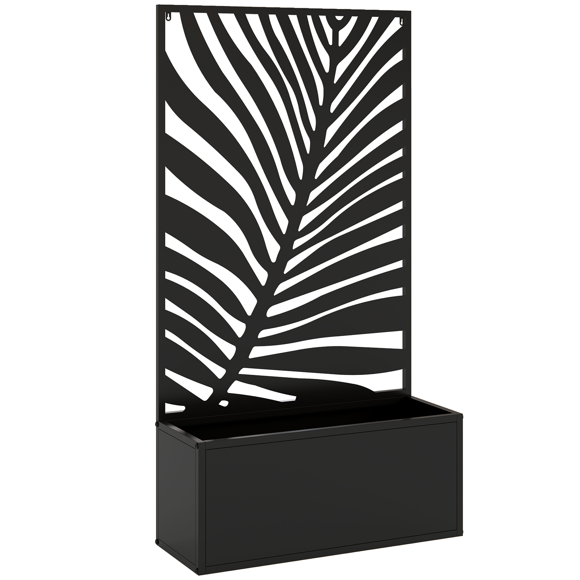 Dormore Black Metal Garden Bed with Trellis Planter - 23cm