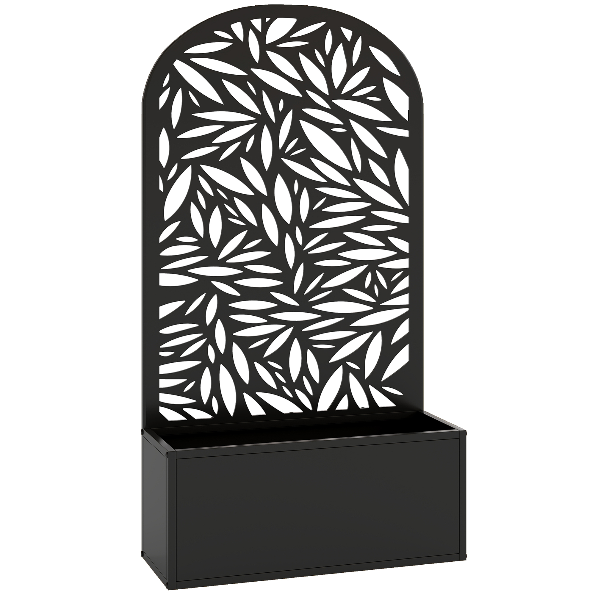 Dormore Black Metal Garden Raised Planter with Trellis - 23cm
