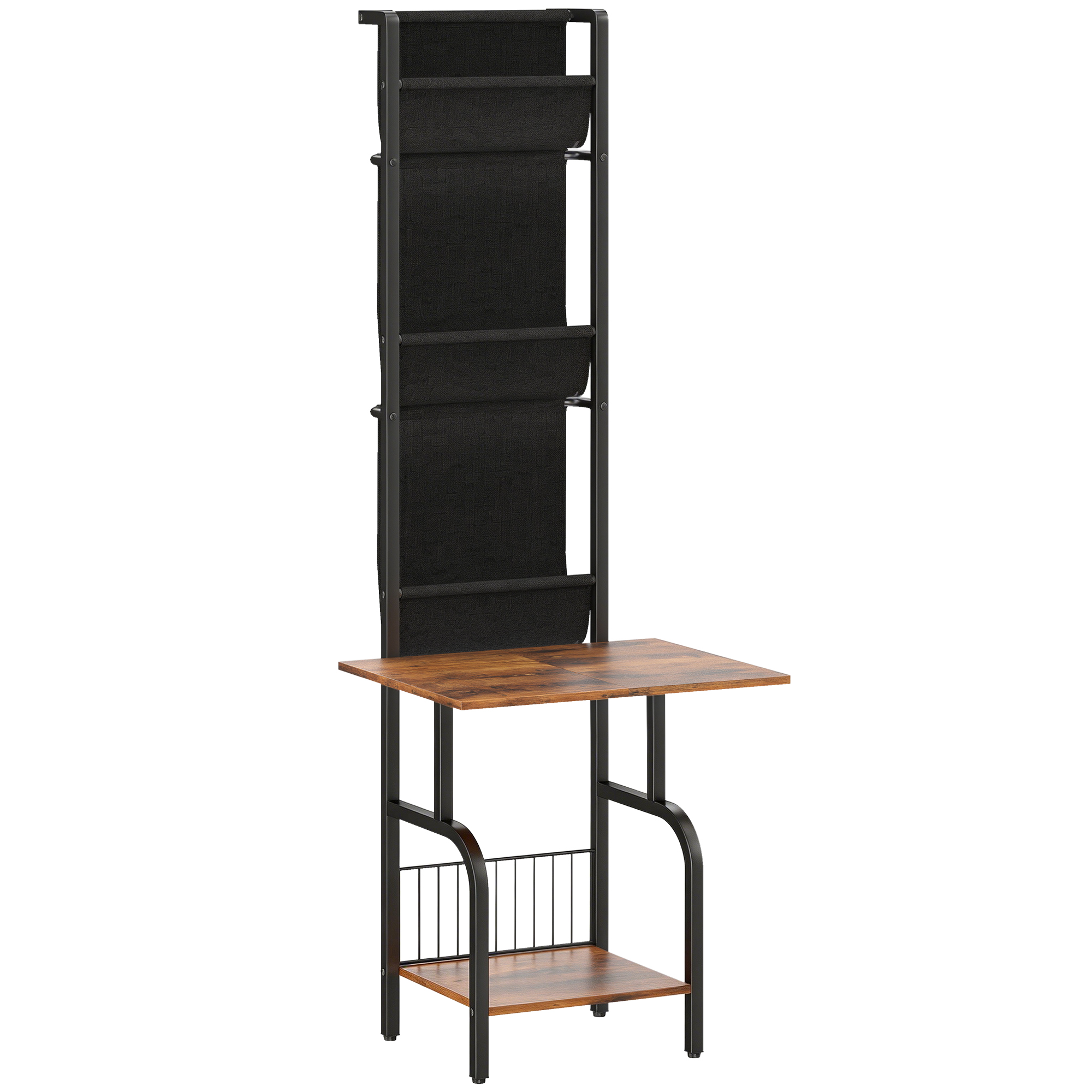 Checour Rustic Brown Metal Bookcase - 48.5cm