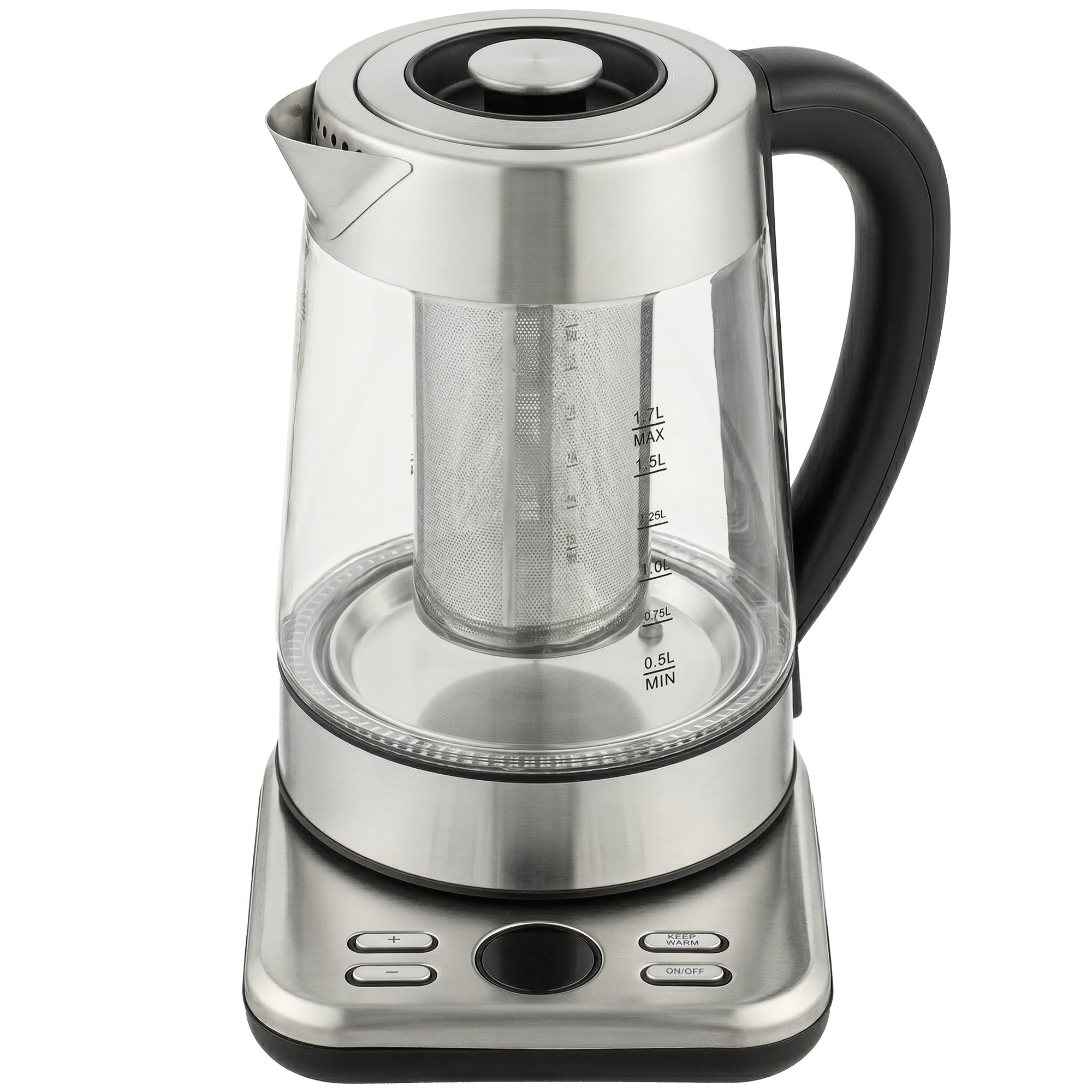 Lyris Silver Glass Electric Kettle - 21.4cm