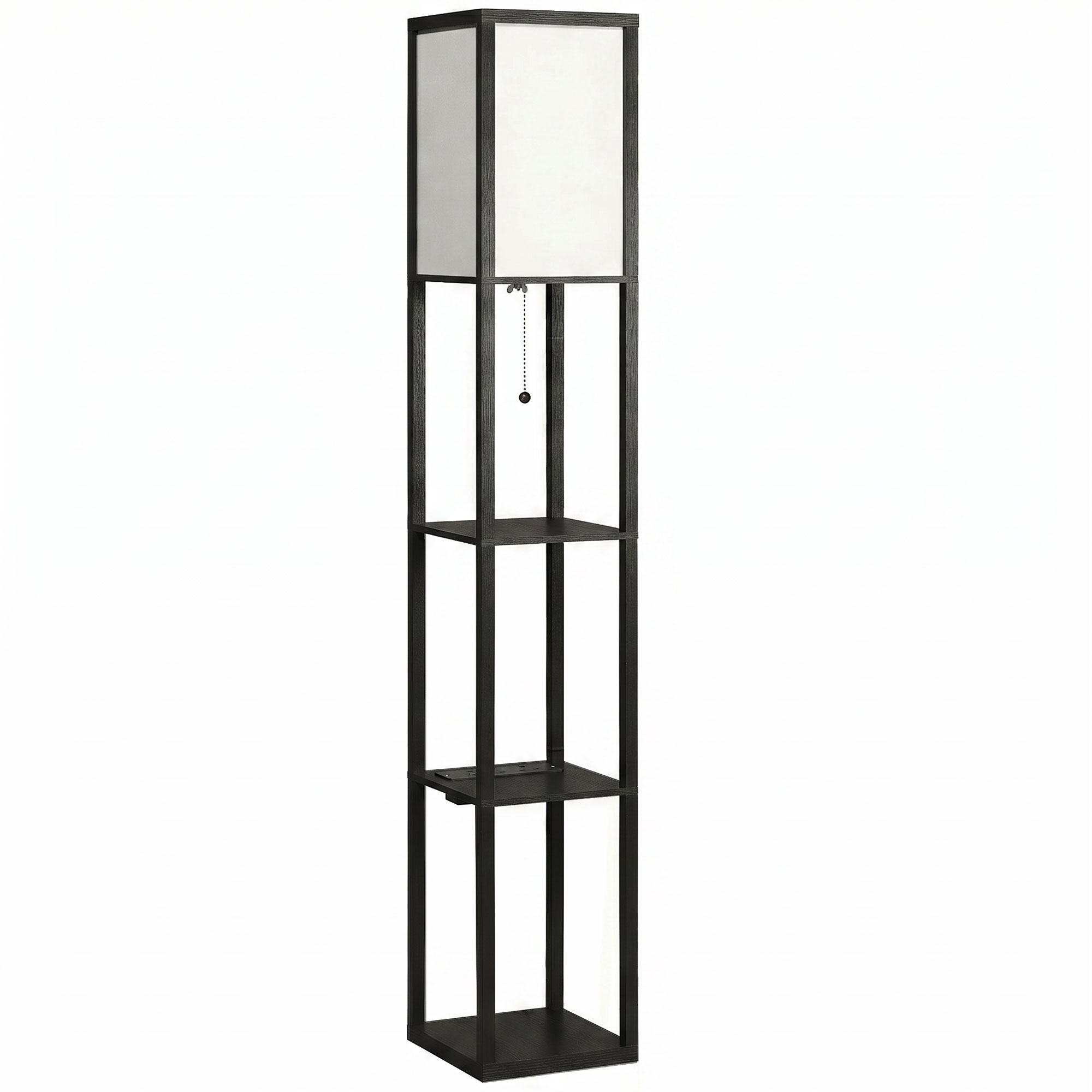 Brothor Black Floor Lamp with Shelves - 26cm