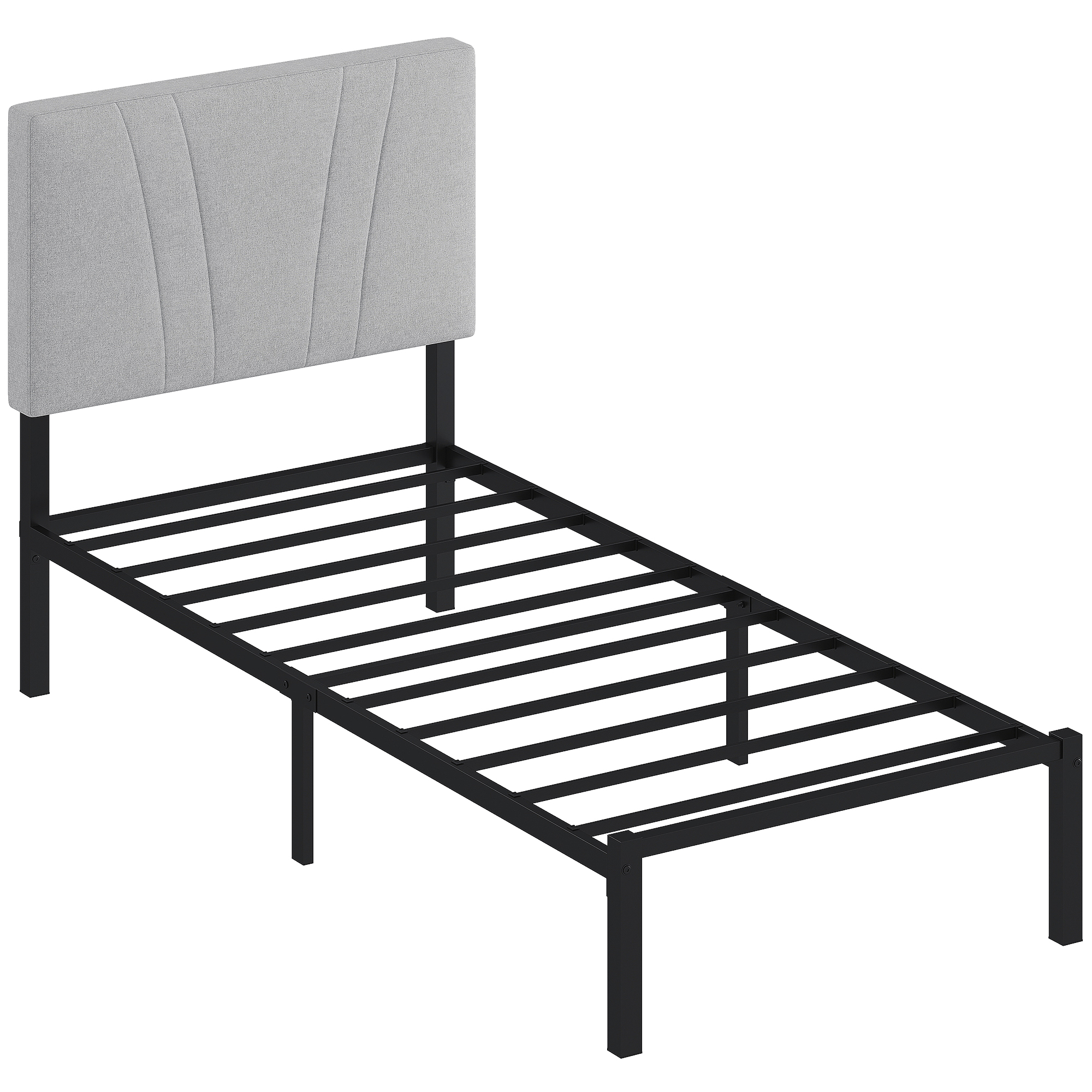 Lyrel Single Metal Board Bedframe - Black