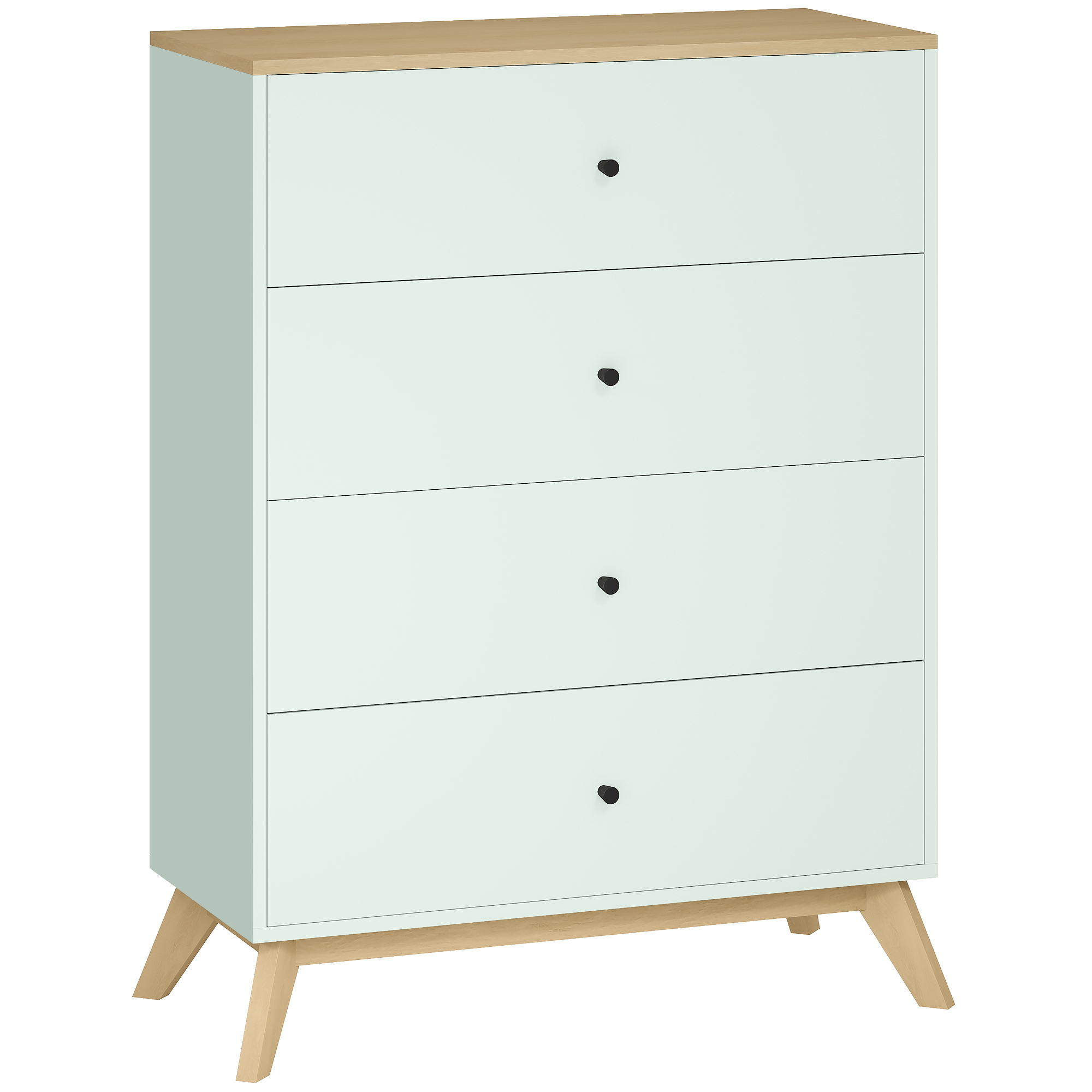 CHURCHILL Green Chest of Drawers - Medium-sized, 4 Drawers