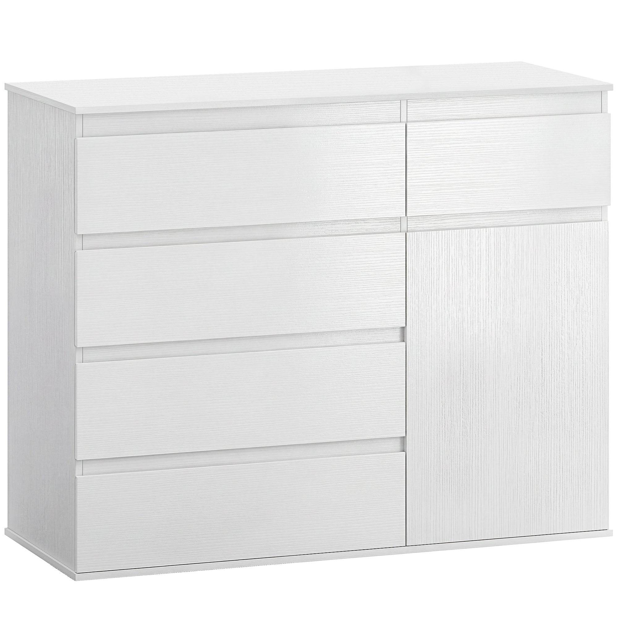 Elmbyrn Sideboard 5 Drawer with Adjustable Shelf - White