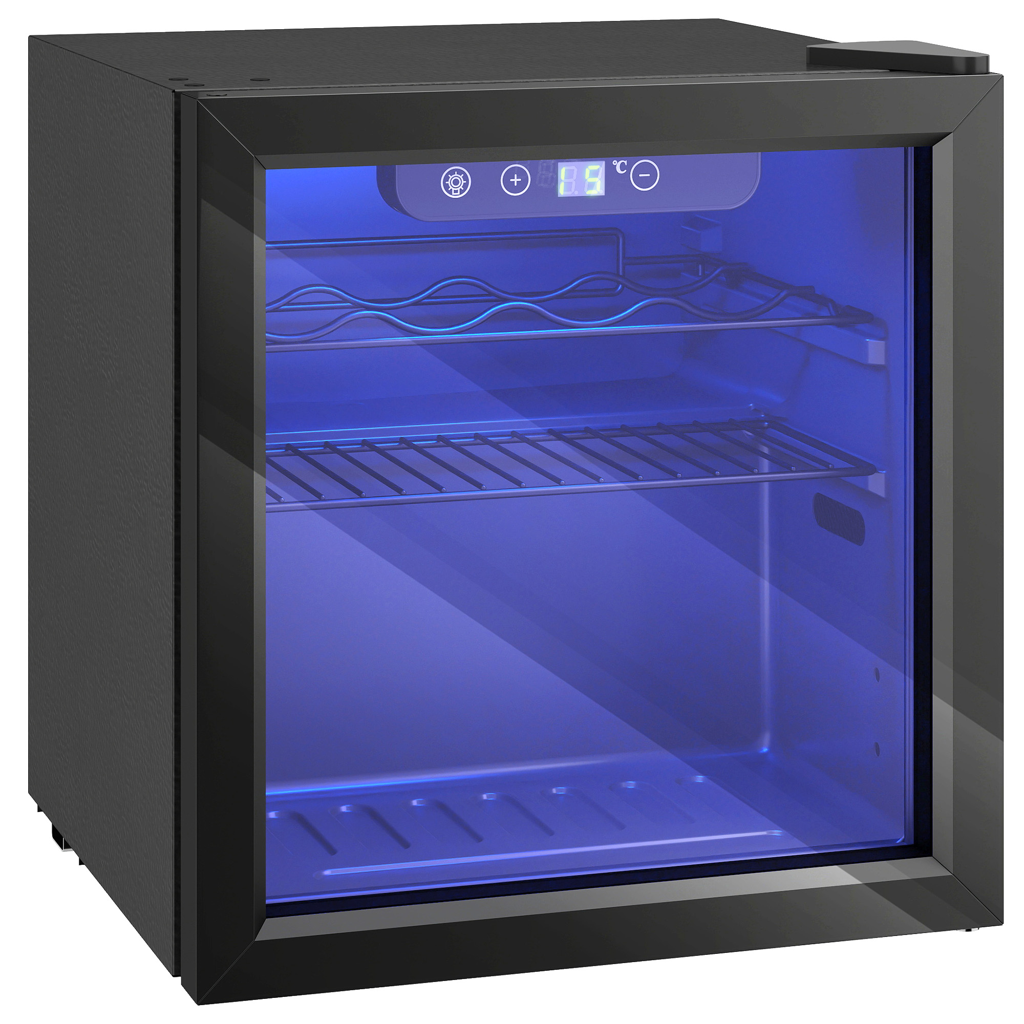 Valheir Black Tempered Glass 12 Bottle Wine Cooler - 41.5cm