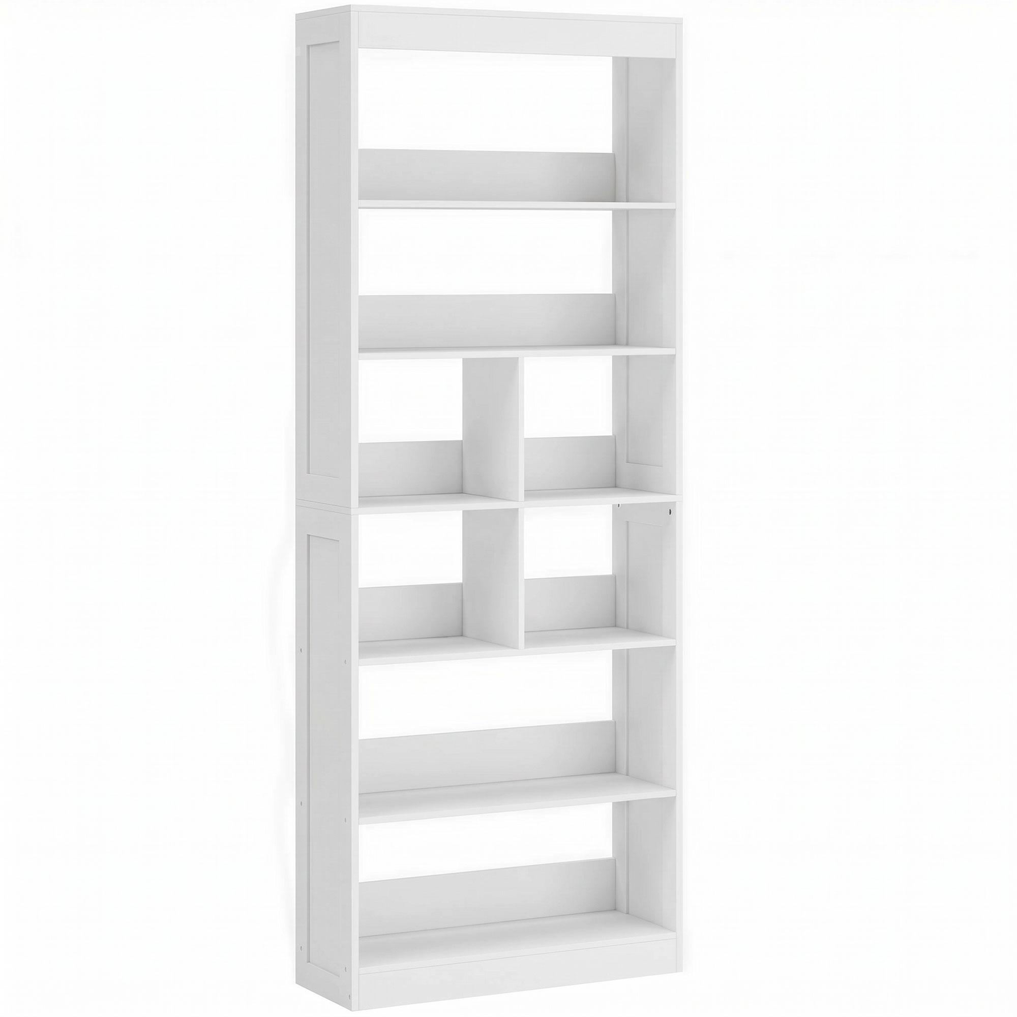 Dallyne White MDF 6 Tier Bookcase - 68cm