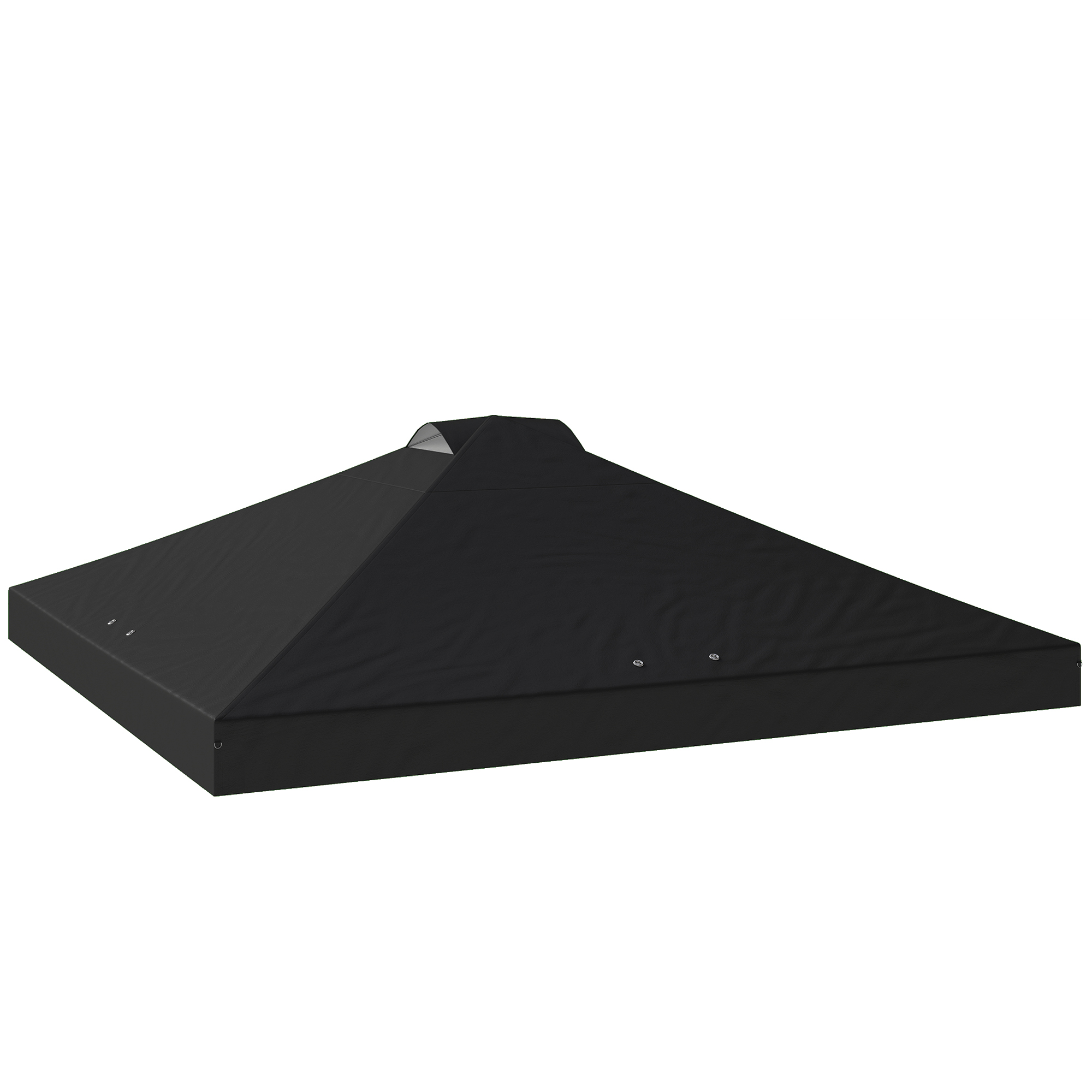 Elmhall Black Fabric 3x3m Waterproof Pop Up Canopy Cover with 8 Drainage Holes - 300cm
