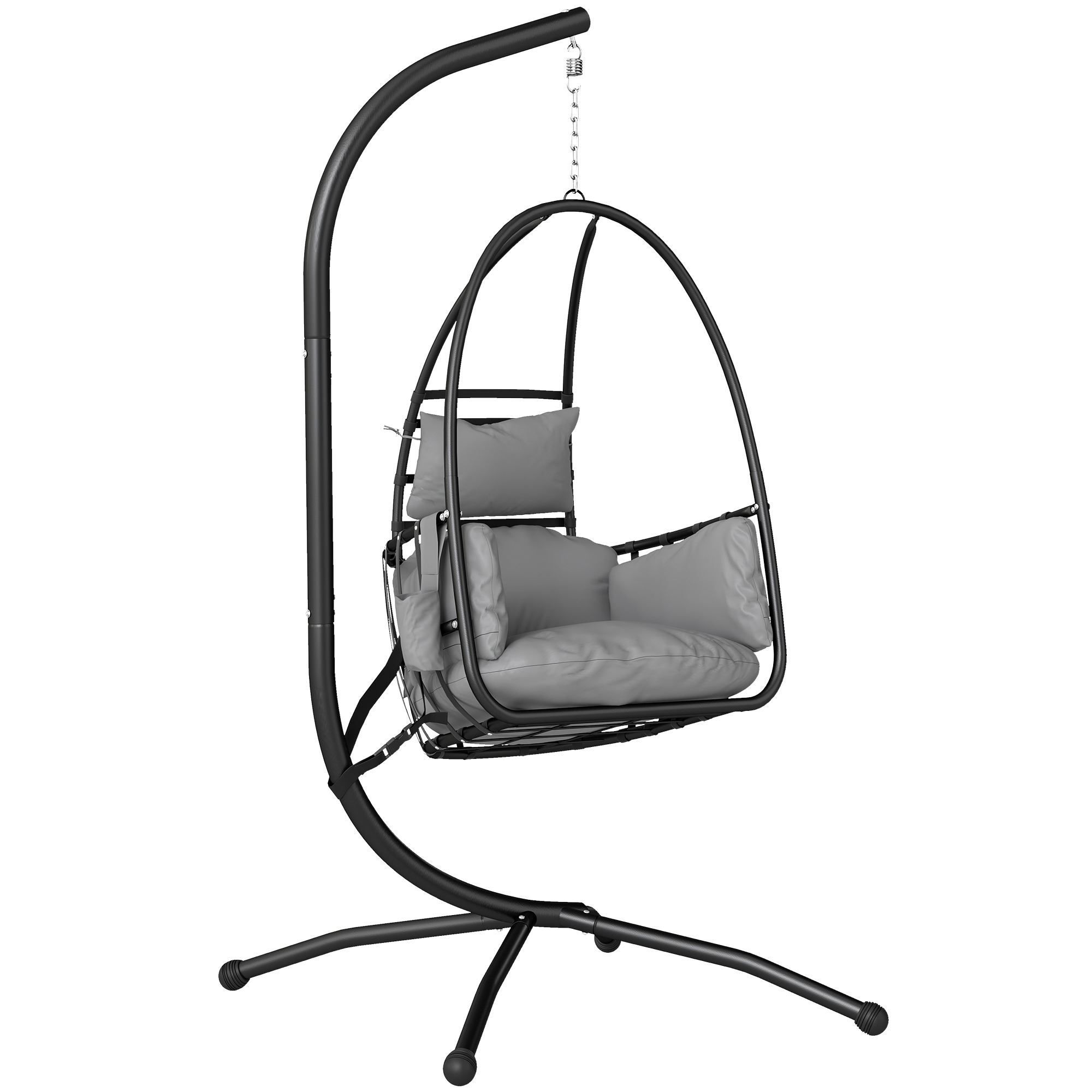 Wexier Dark Grey Steel Egg Chair - 95cm