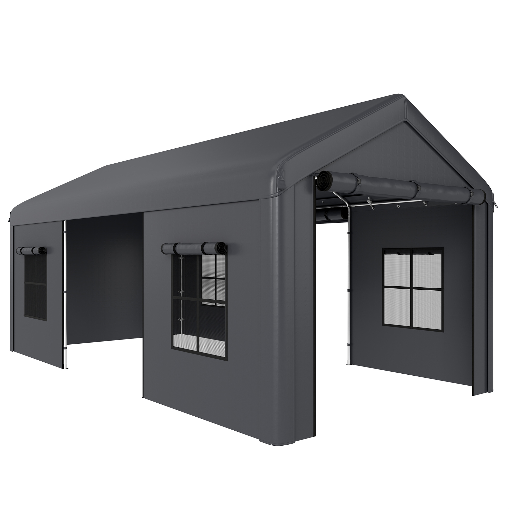 Cavon Dark Grey Steel 3x6m Canopy Tent with Galvanised Frame - 300cm