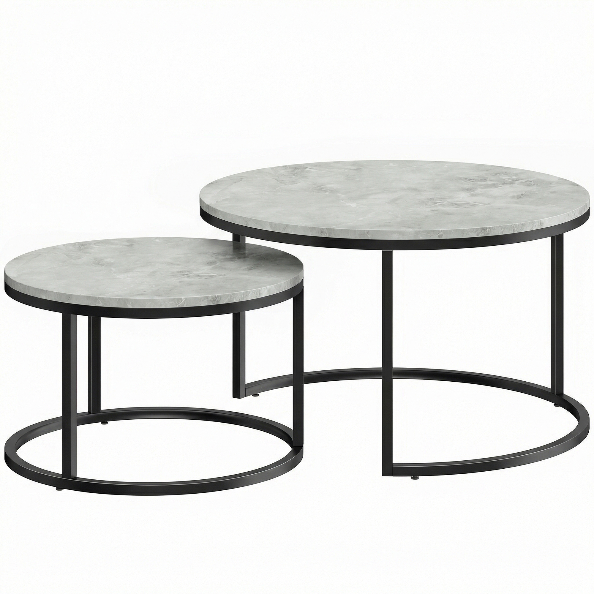 Yorloft Marble Grey Coffee Table Set of 2 - 78.5cm