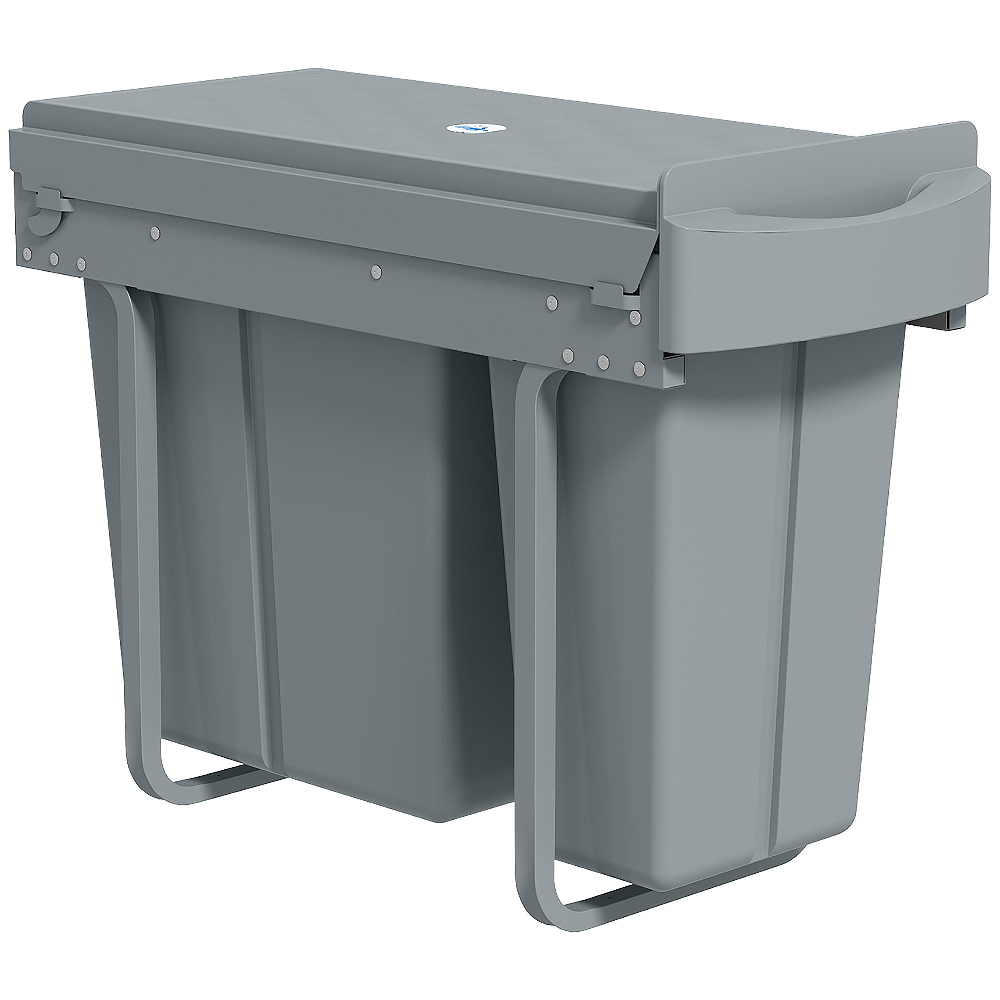 Dalcarr Grey Metal Rubbish Bin - 26cm