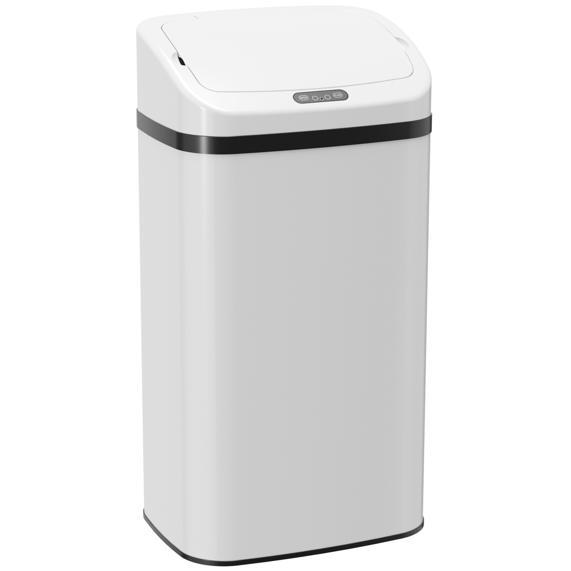 Eascote White Stainless Steel Sensor Rubbish Bin - 33cm