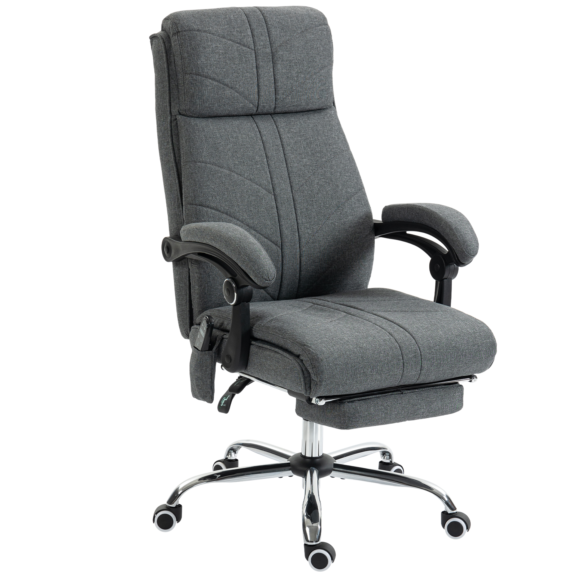 Wincote Grey Metal Vibration Massage Office Chair - 64cm