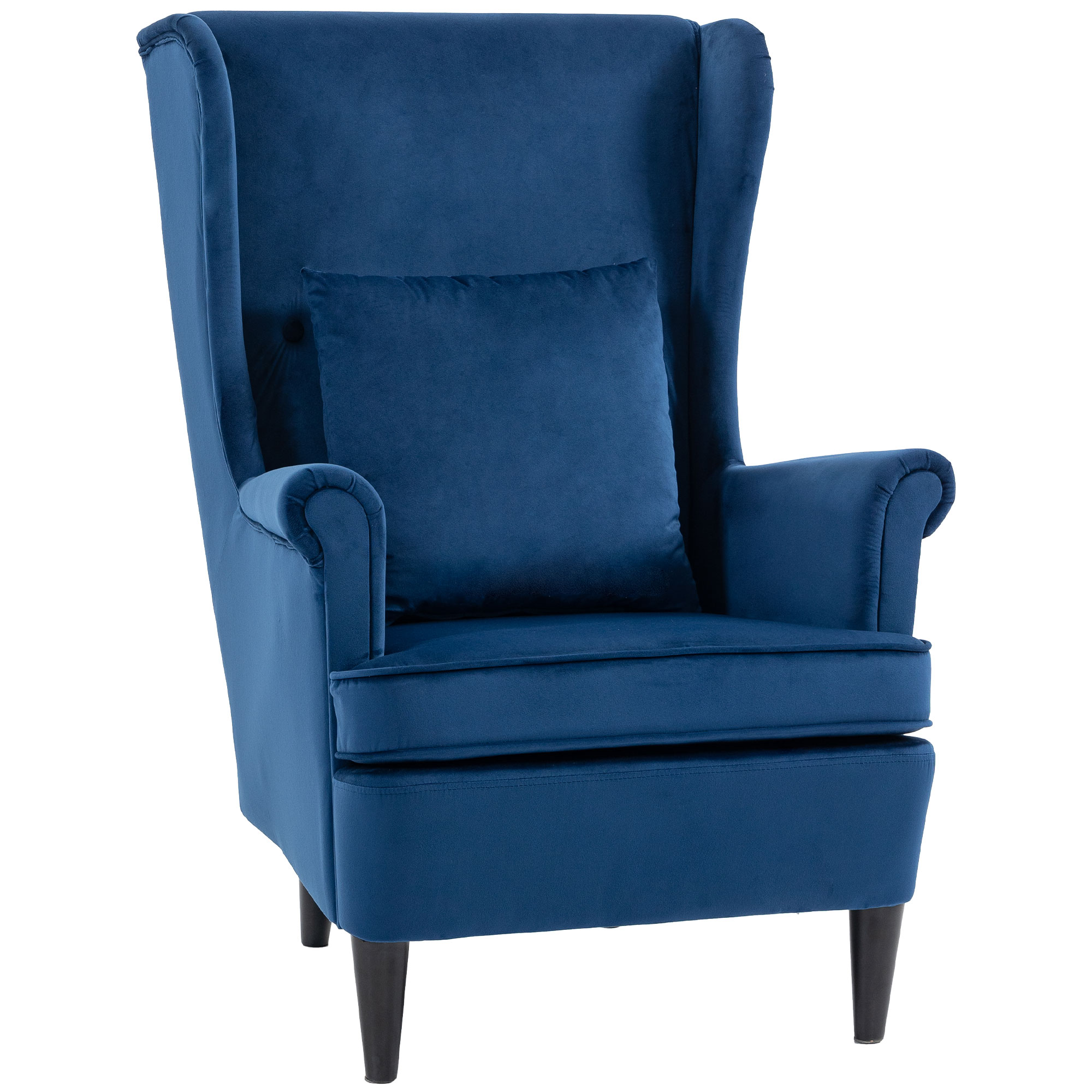 Dalmont Velvet Reading Armchair - Blue
