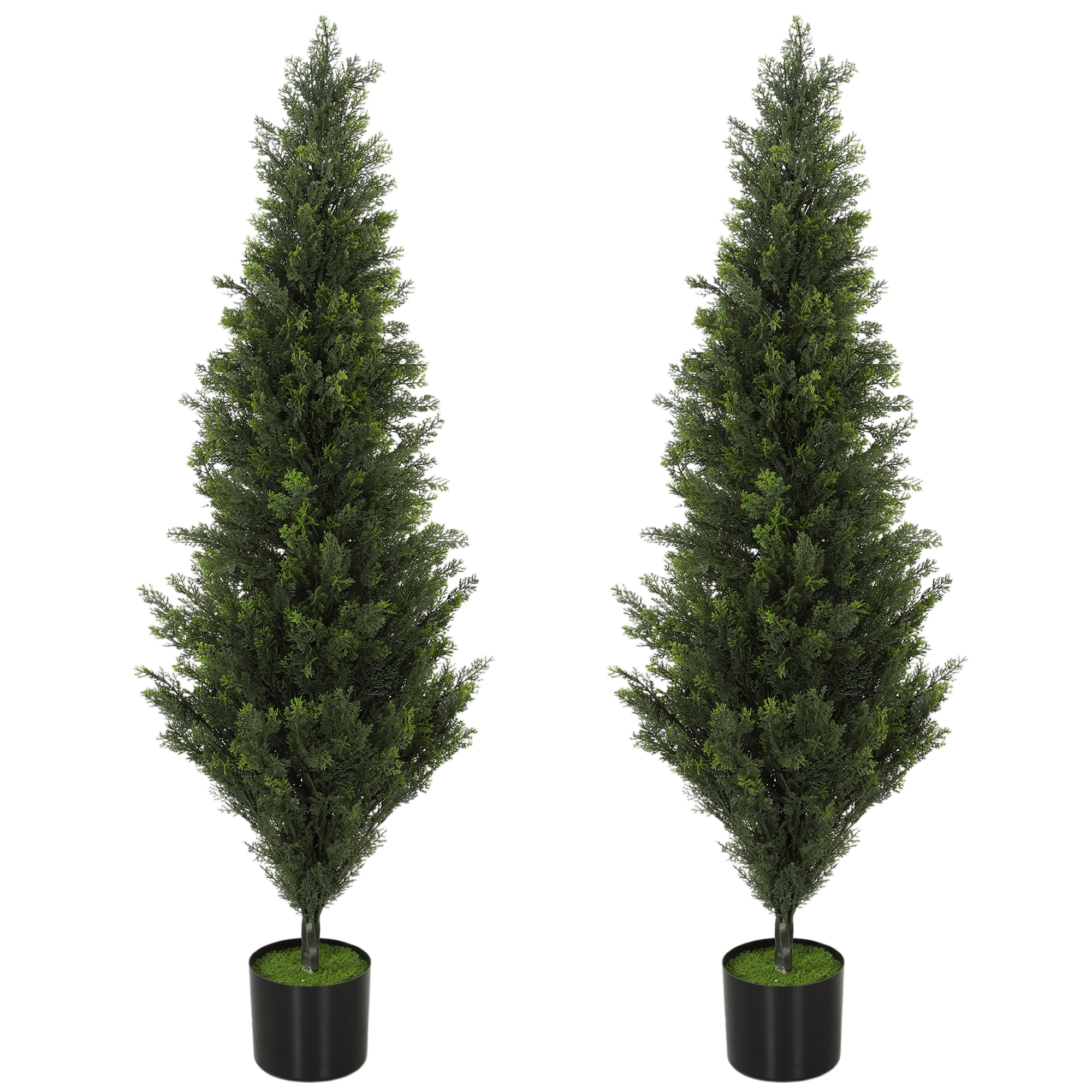 Kenon Green Steel Cypress Artificial Plant Set of 2 - 120cm