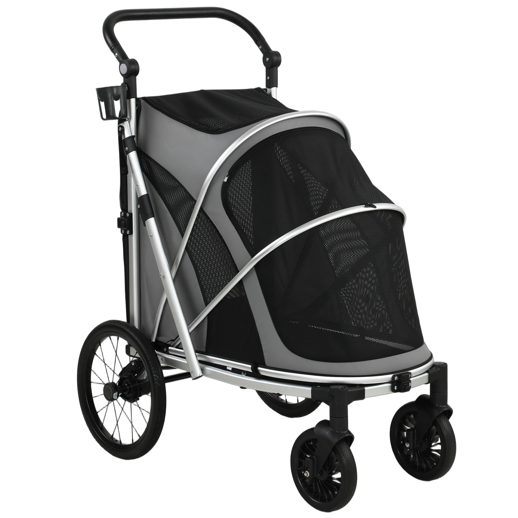 Kenero Grey Fabric Dog Stroller - 69cm