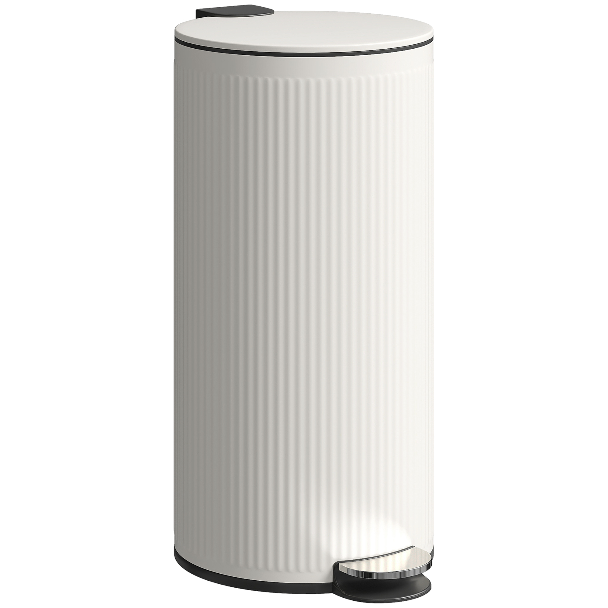 Chewick Cream Metal Pedal Rubbish Bin - 30cm