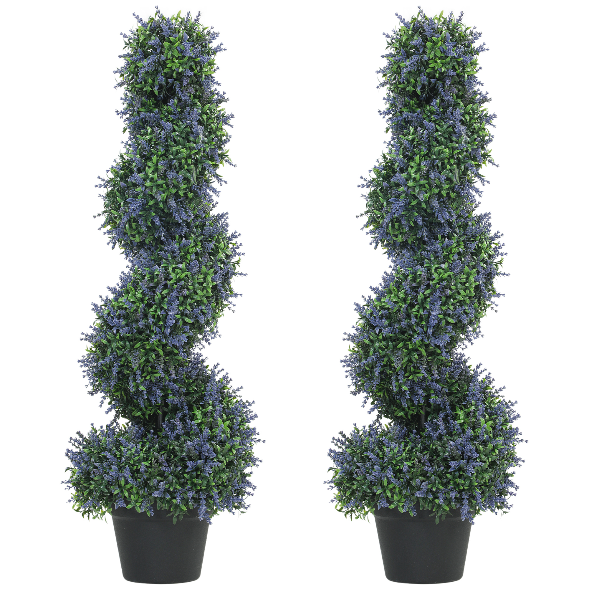 Ivyier Purple Metal Spiral Artificial Plant Set of 2 - 90cm