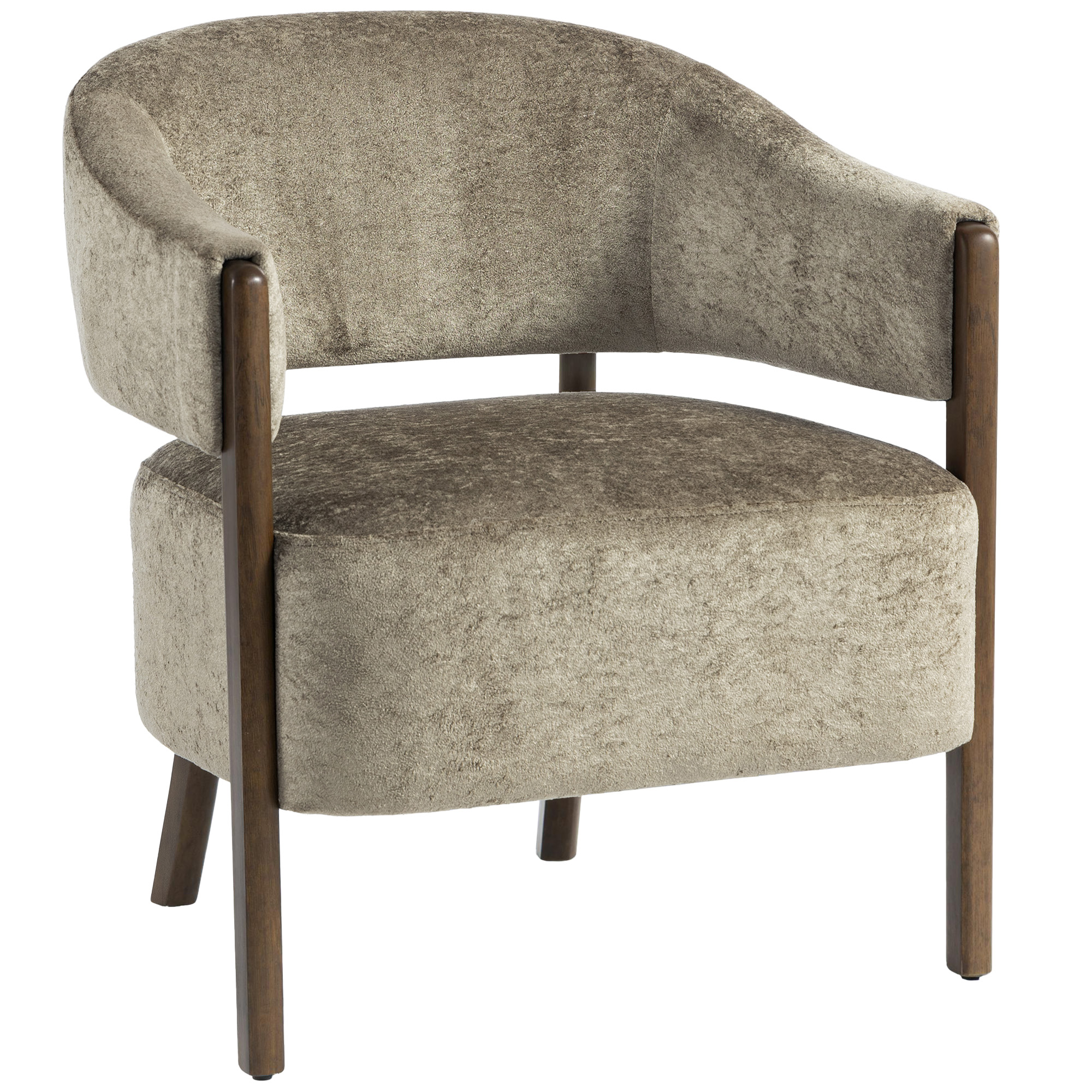 Cheshaw Velvet Armchair - Cream White