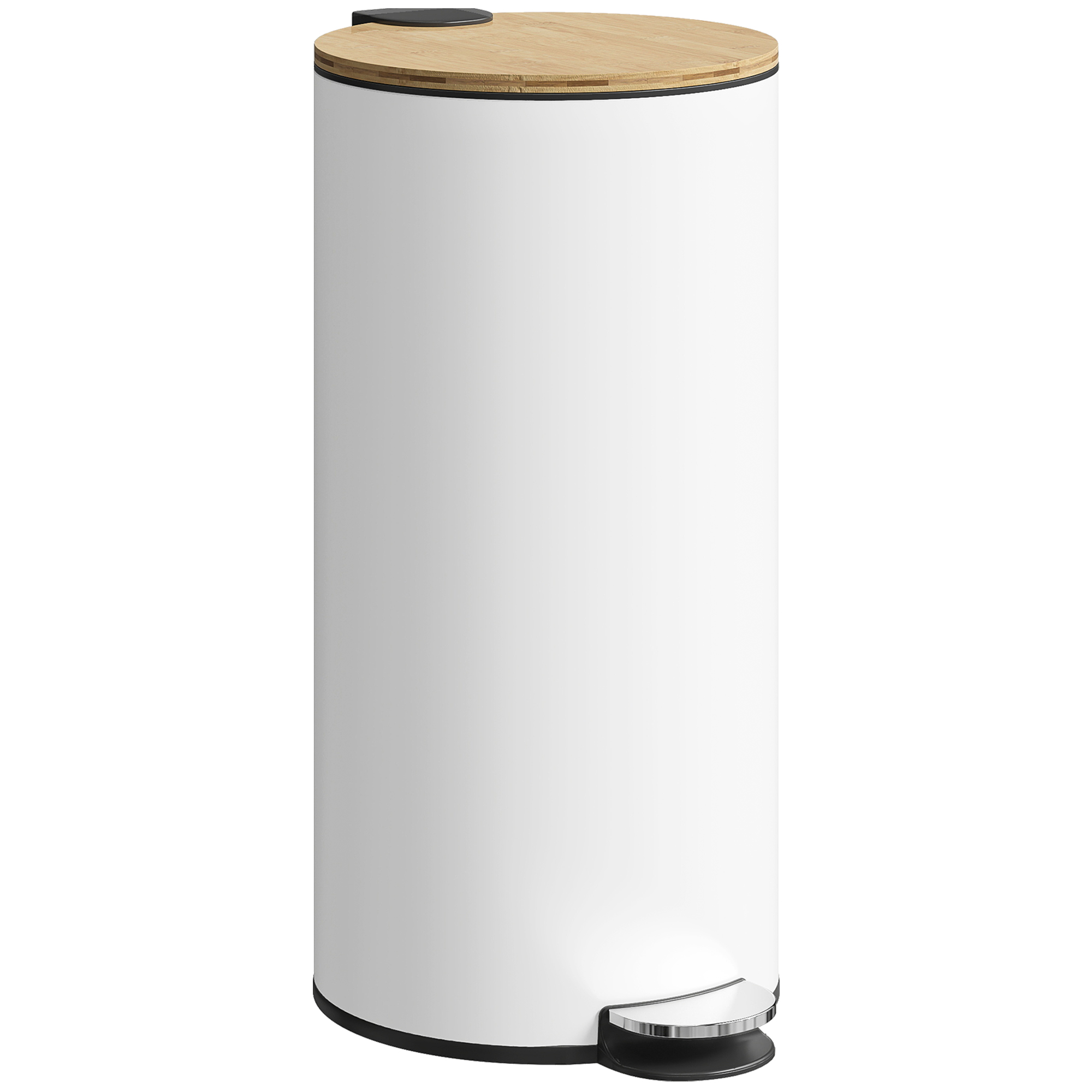 Chewick White Metal Pedal Rubbish Bin - 30cm