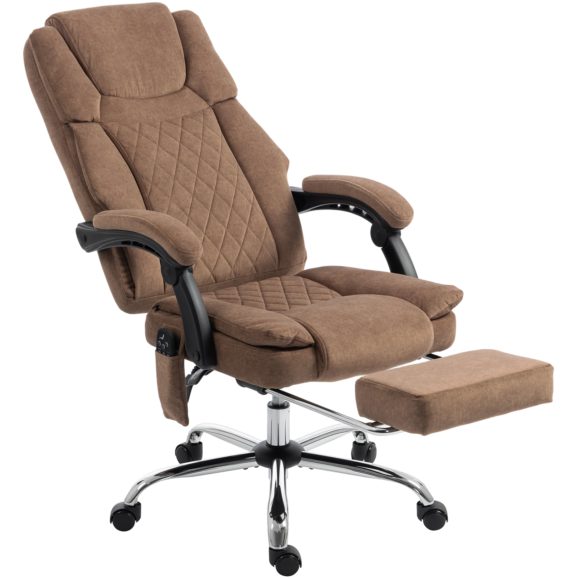 Camridg Brown Steel Vibration Massage Office Chair - 65.5cm