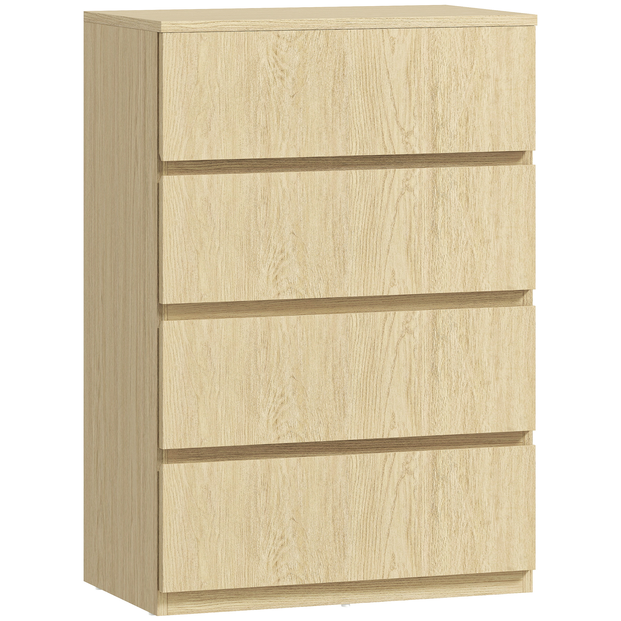 Winmoor Oak Finish Chest of Drawers - Small-sized, 4 Drawers