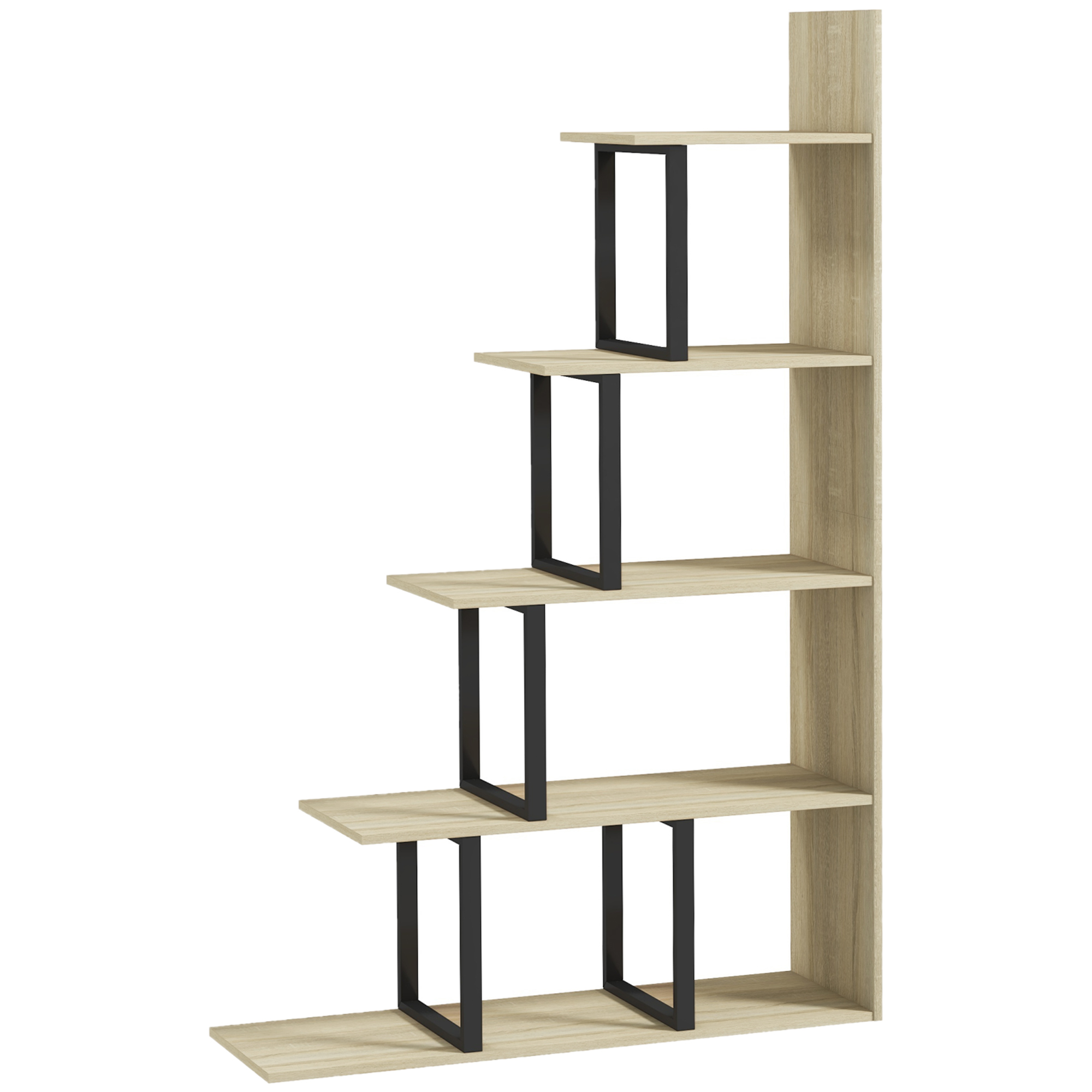 Brohall Oak Particle Board 5 Tier Bookcase - 30cm