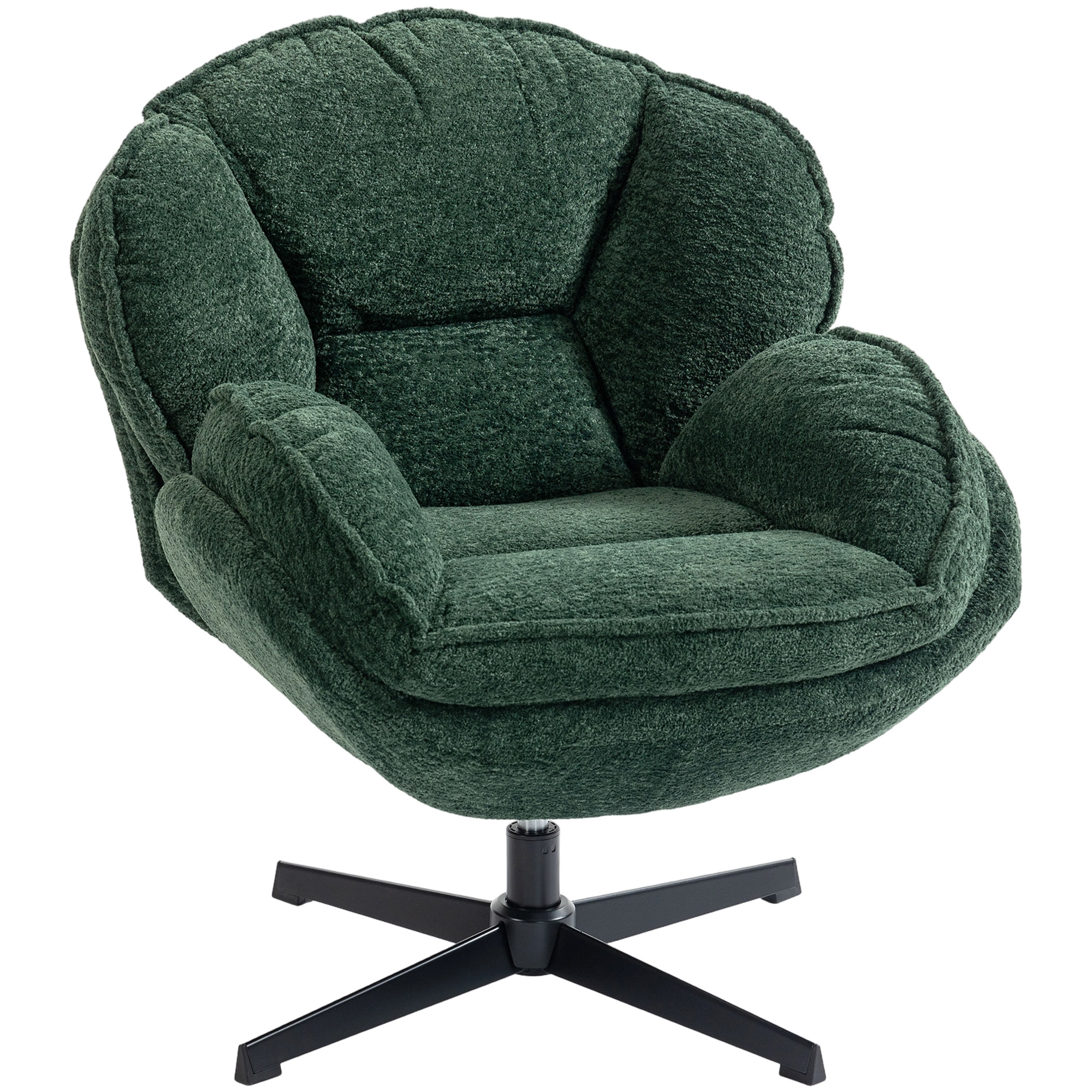 Stathor Velvet Swivel Chair - Dark Green