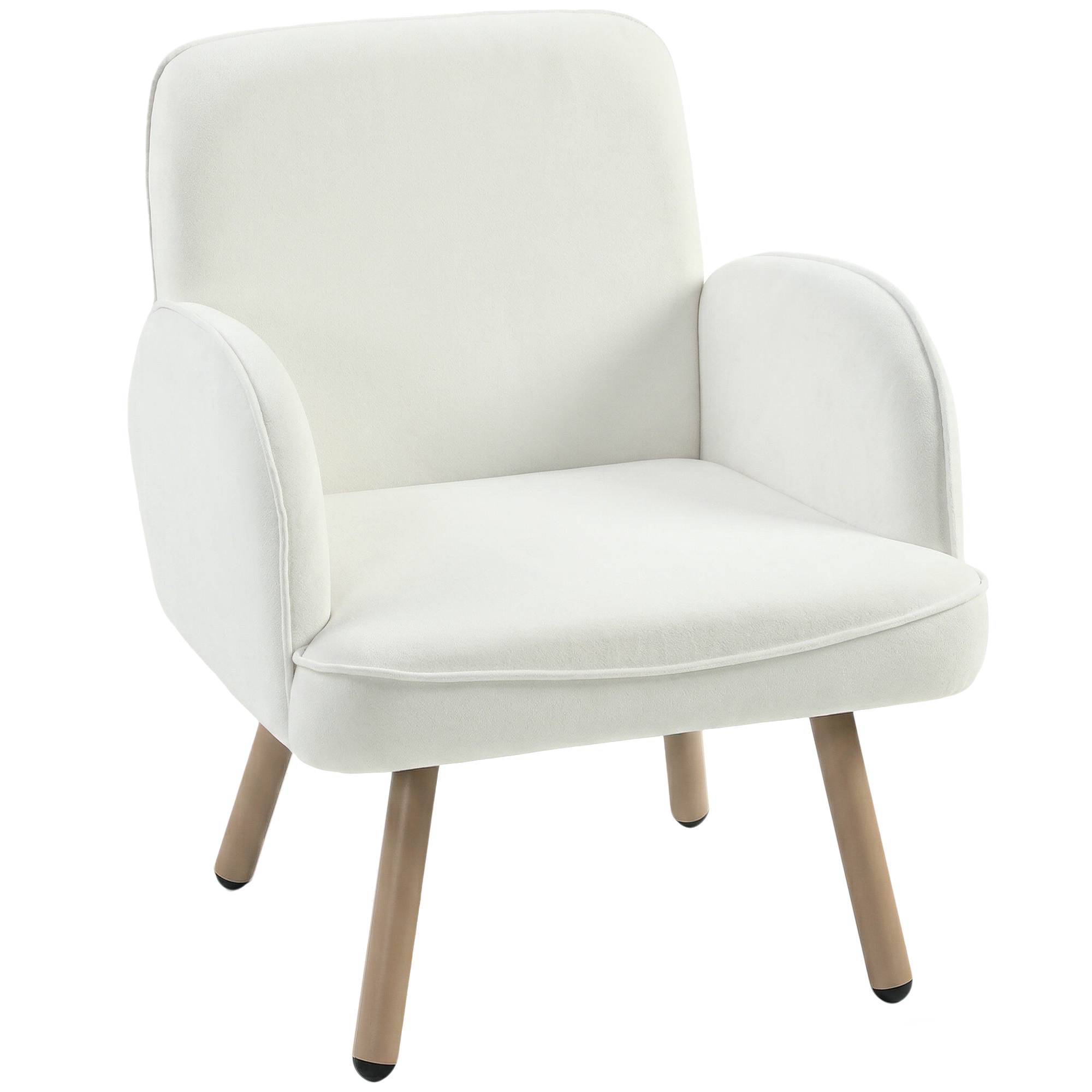 Cheshaw Velvet Armchair - White