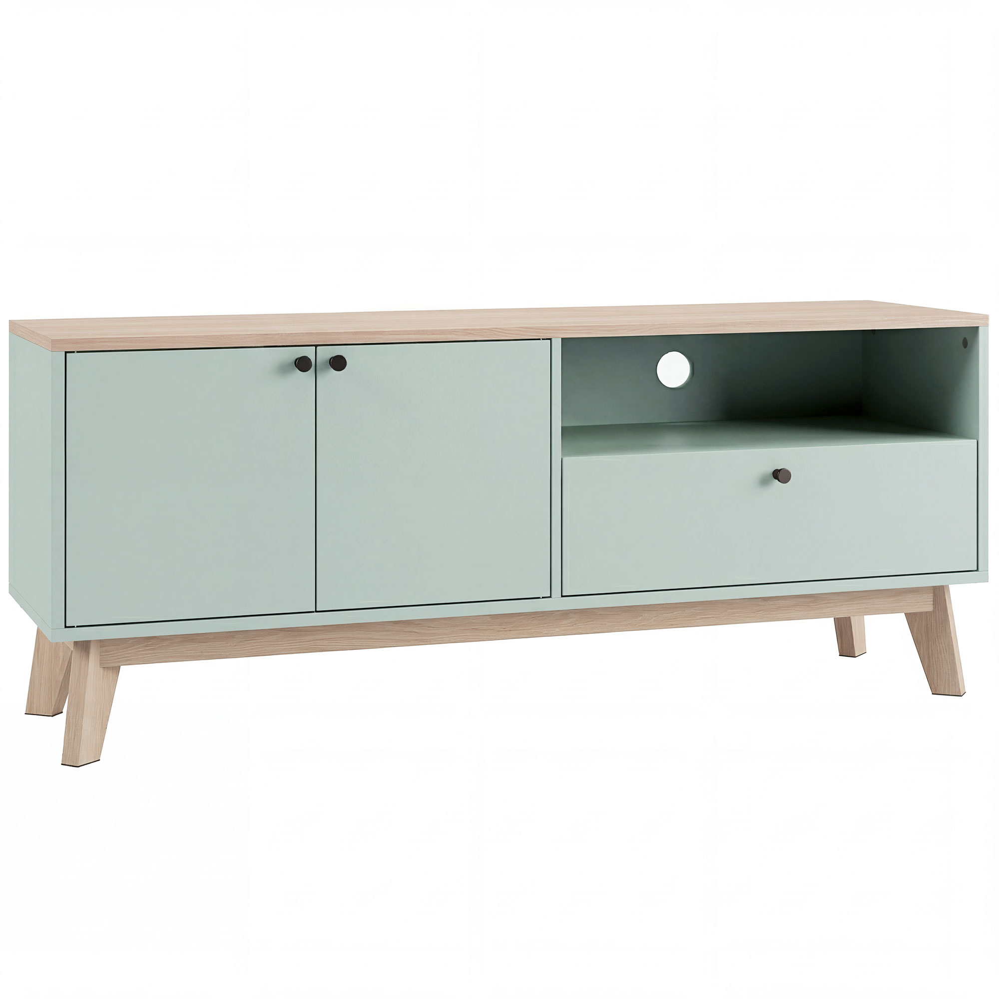 Kenel Light Green TV Stand Cabinet with 2 Doors - 91cm