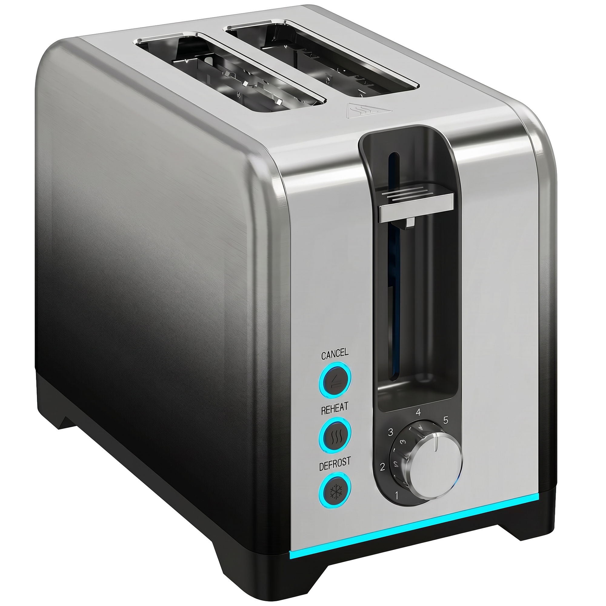 COLWALL 2 Slice Toaster with 7 Browning Levels, Reheat, Defrost and Cancel Functions - Black
