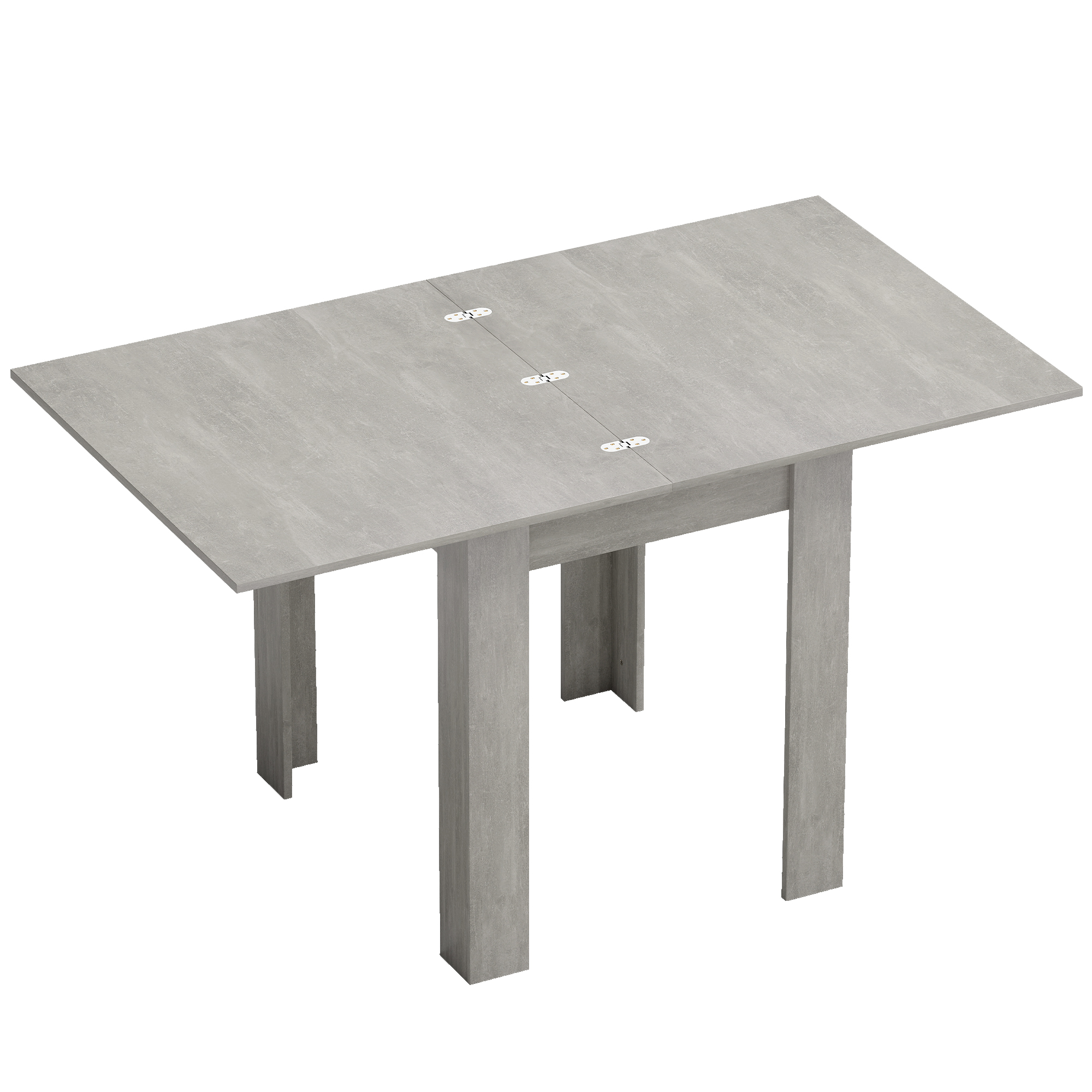 BLYTHFORD 140 x 80 x 77.5 cm Folding Extendable Dining Table for 4 to 6 People - Grey Wood Effect