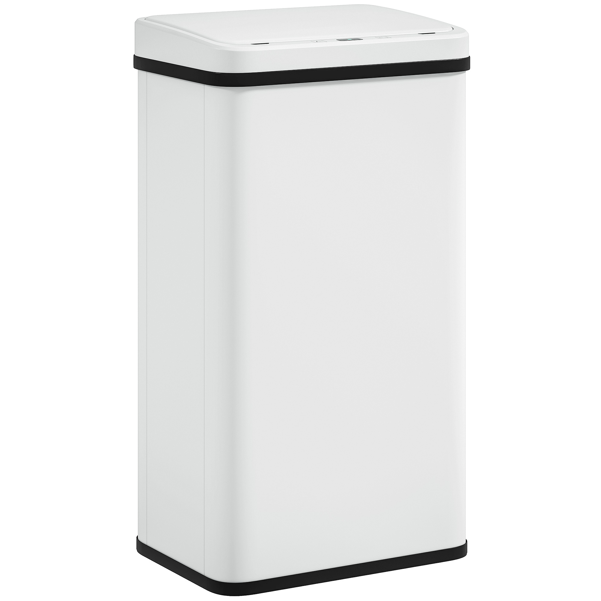 EASWICK 50L Stainless Steel Automatic Sensor Kitchen Bin with Soft Close Lid - White and Black