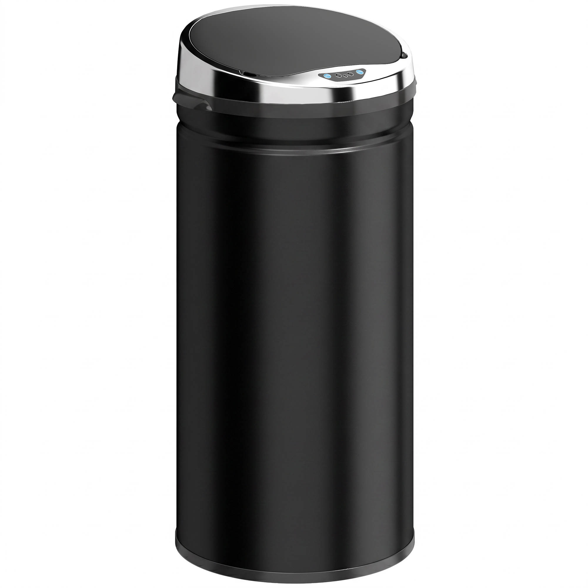 EASCROF 42L Stainless Steel Automatic Motion Sensor Rubbish Bin with Fingerprint Resistant Finish - Black and Silver Tone