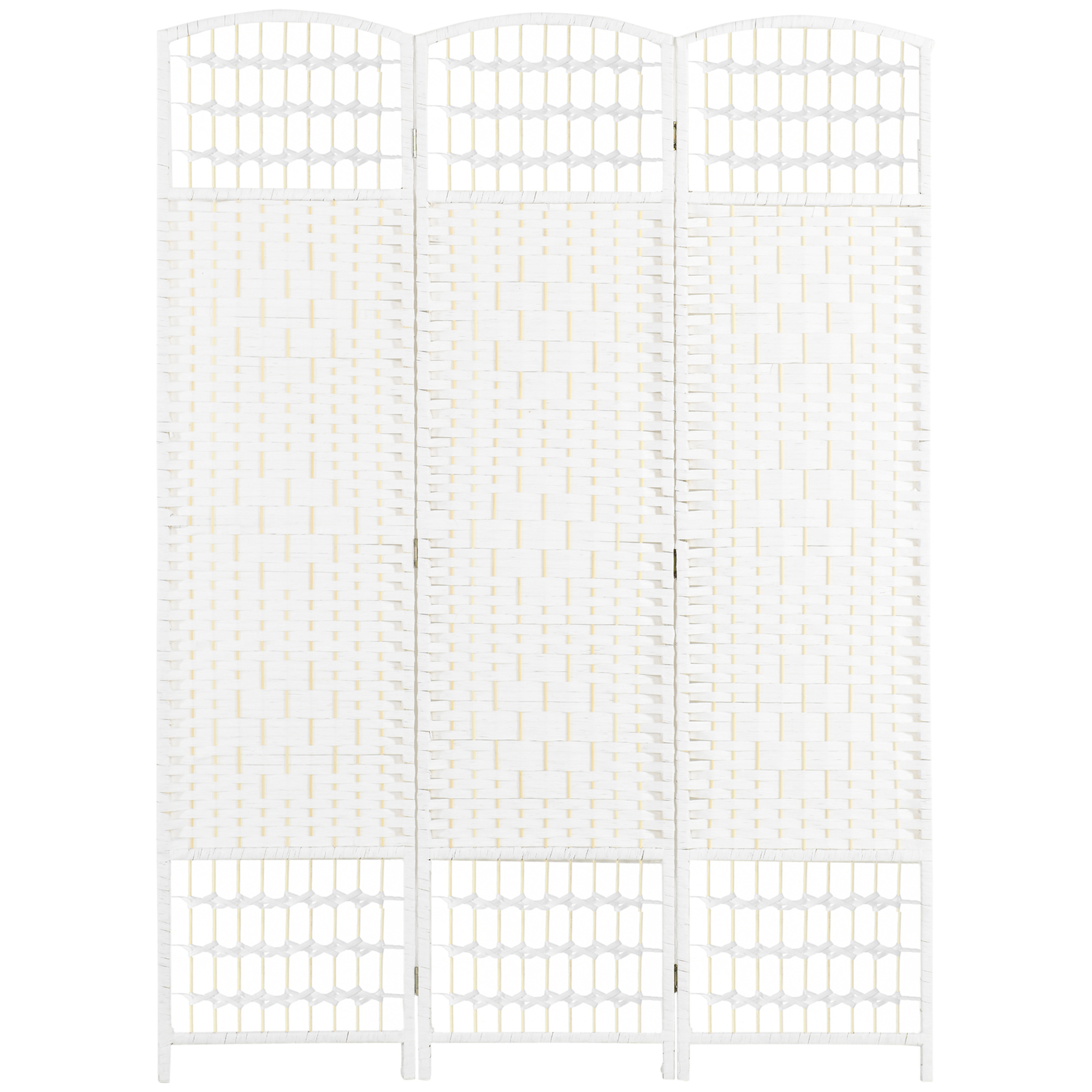 IVEGLEN 3 Panel Folding Room Divider and Privacy Screen for Living Room or Bedroom - White