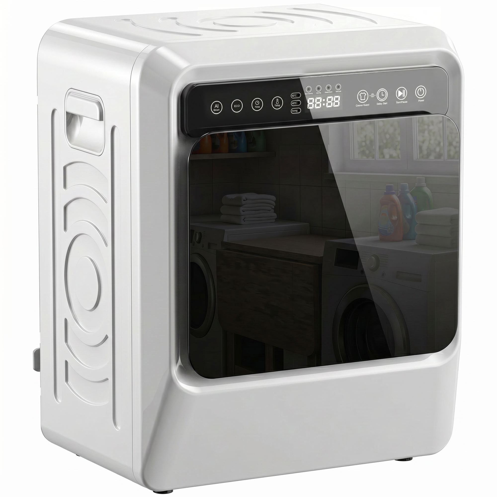 FULHAM 5 kg 1000W Freestanding Stackable Vented Tumble Dryer with Smart Drying - White and Black